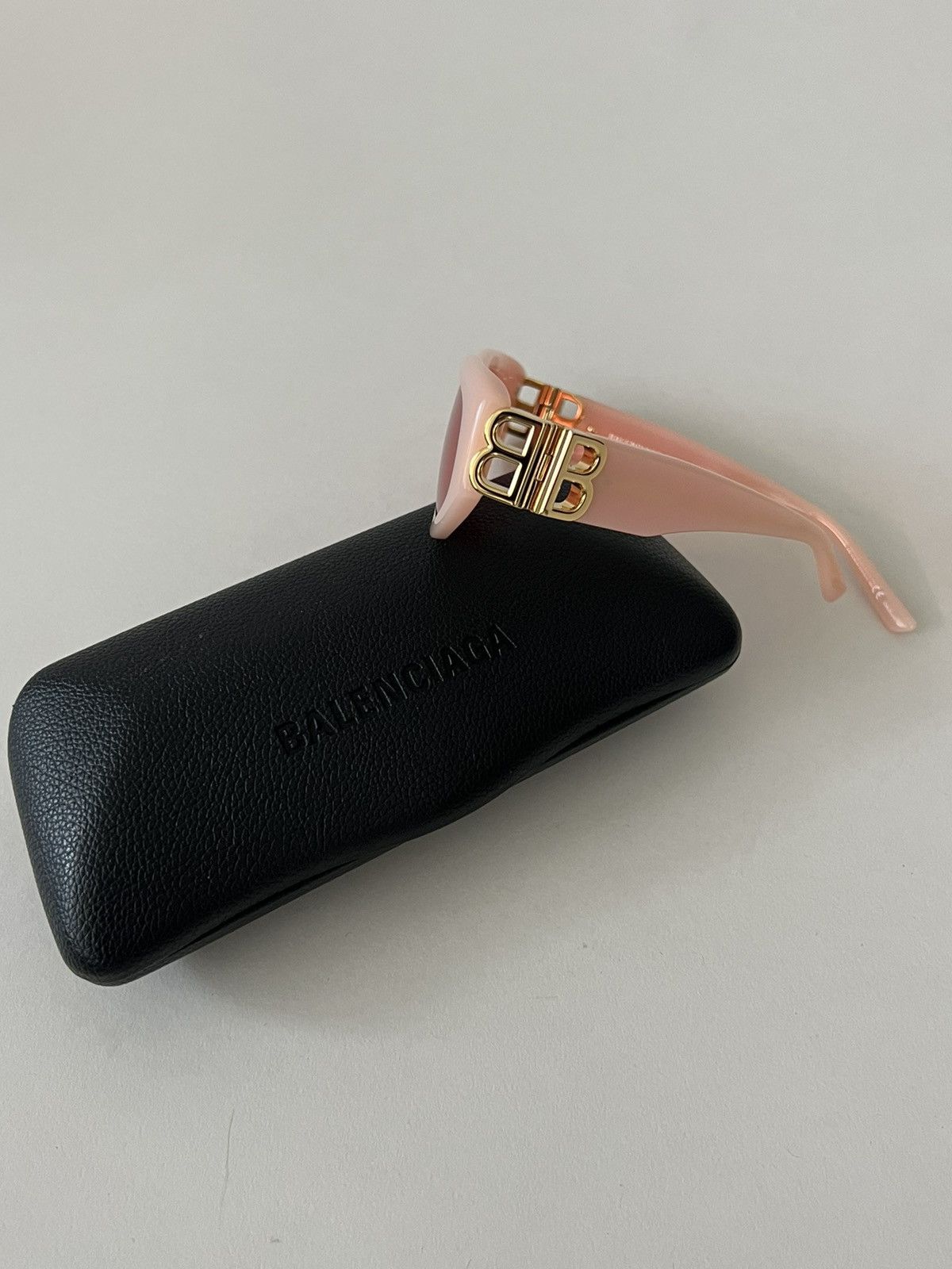 Balenciaga Balenciaga Pink Logo Frame Rectangle Sunglasses Size ONE SIZE - 7 Thumbnail