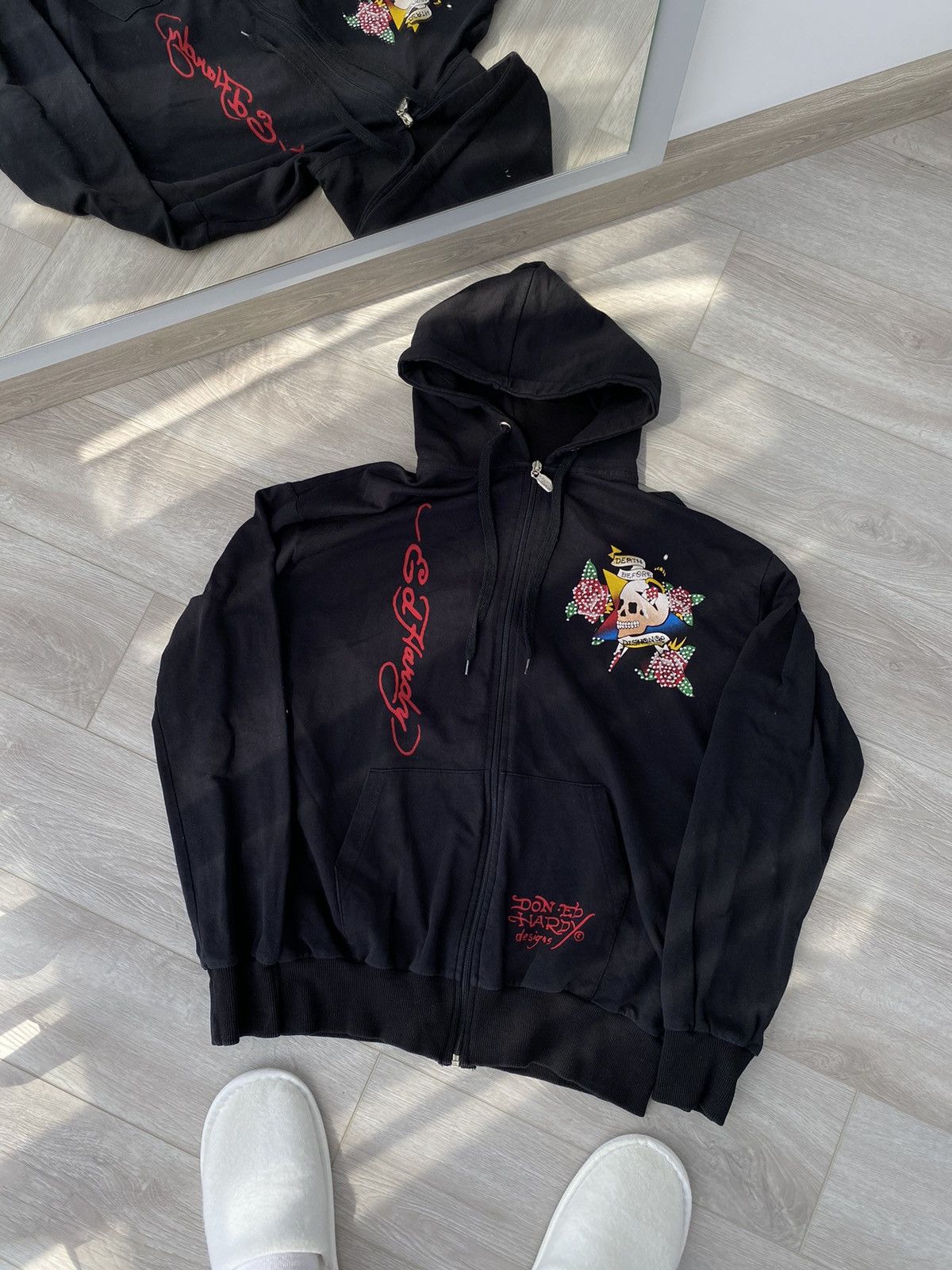 Christian Audigier × Ed Hardy × Vintage Vintage Ed Hardy bi Christian Audigier Black Zip-Hoodie Size L / US 10 / IT 46 - 2 Thumbnail