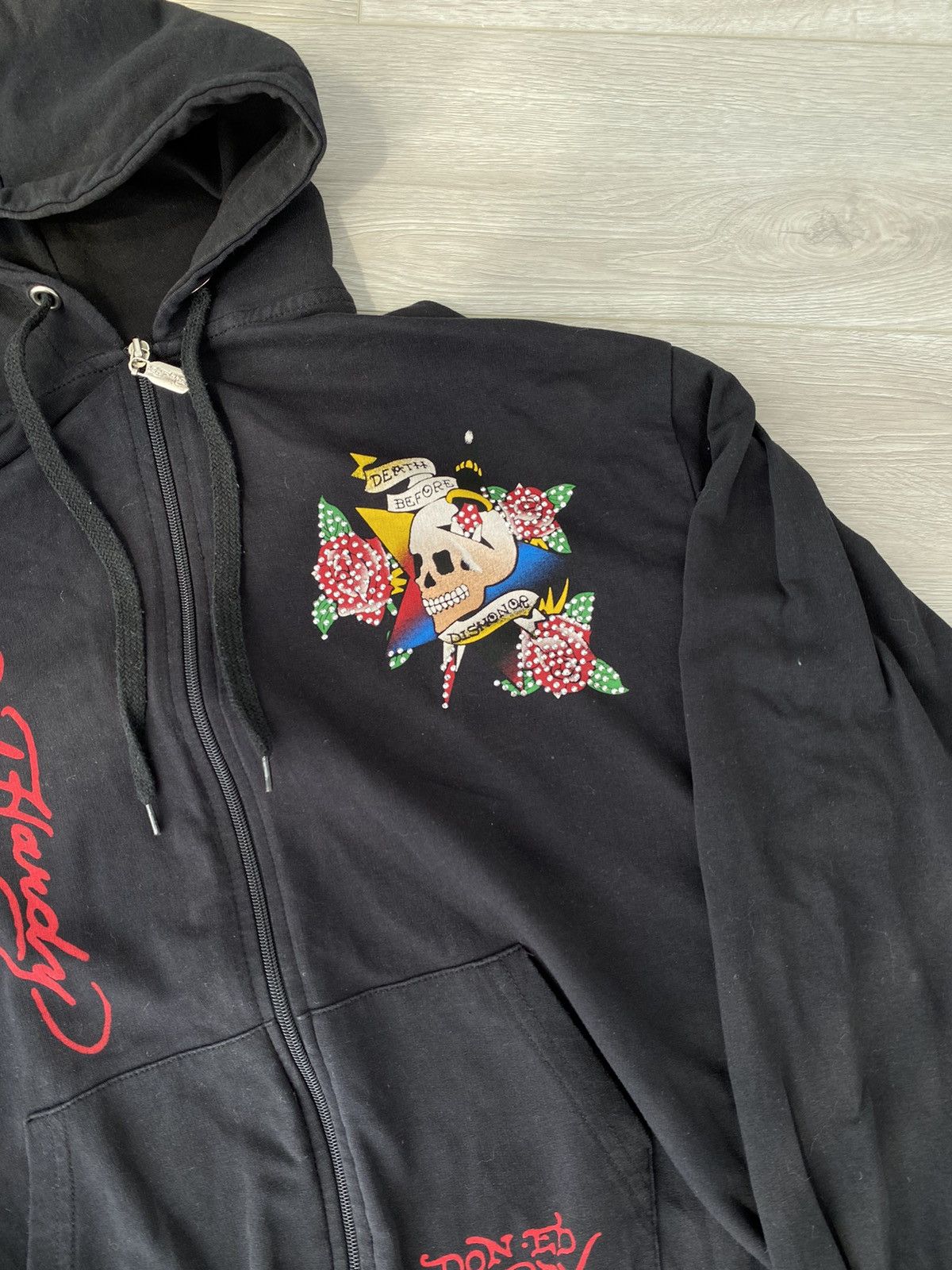 Christian Audigier × Ed Hardy × Vintage Vintage Ed Hardy bi Christian Audigier Black Zip-Hoodie Size L / US 10 / IT 46 - 4 Thumbnail