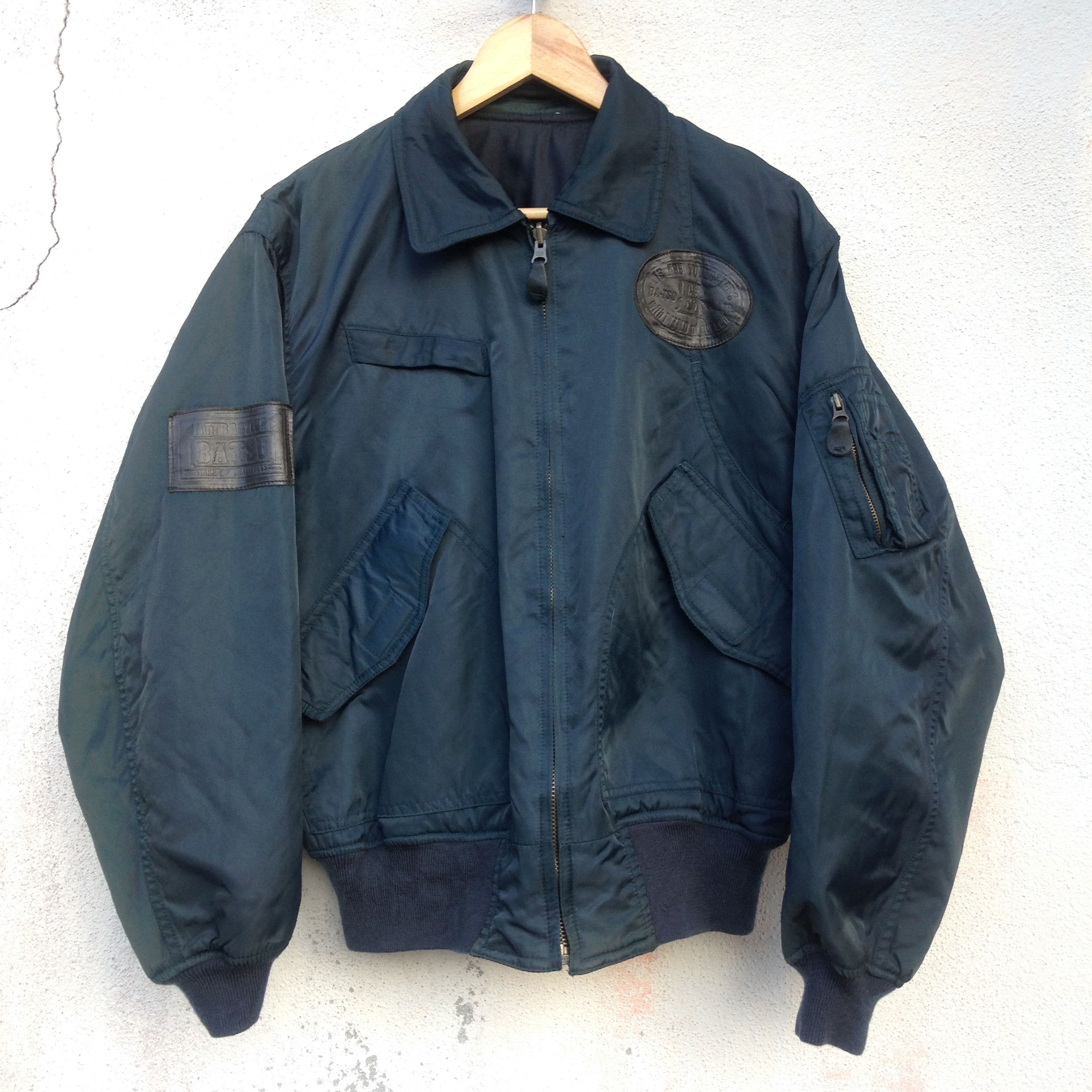 Vintage 90s Reversible Bomber Flight Jacket