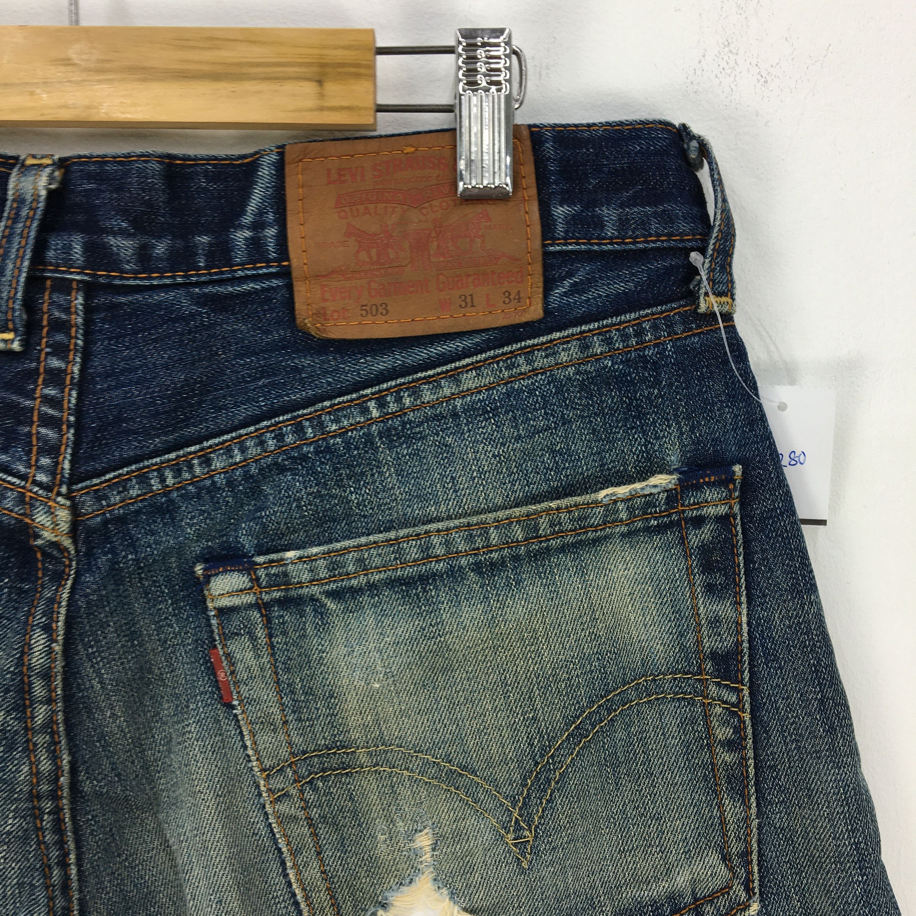 Levi's Vintage Levis 503 Jeans Distressed Levis Jeans Denim Pants Size US 30 / EU 46 - 5 Thumbnail
