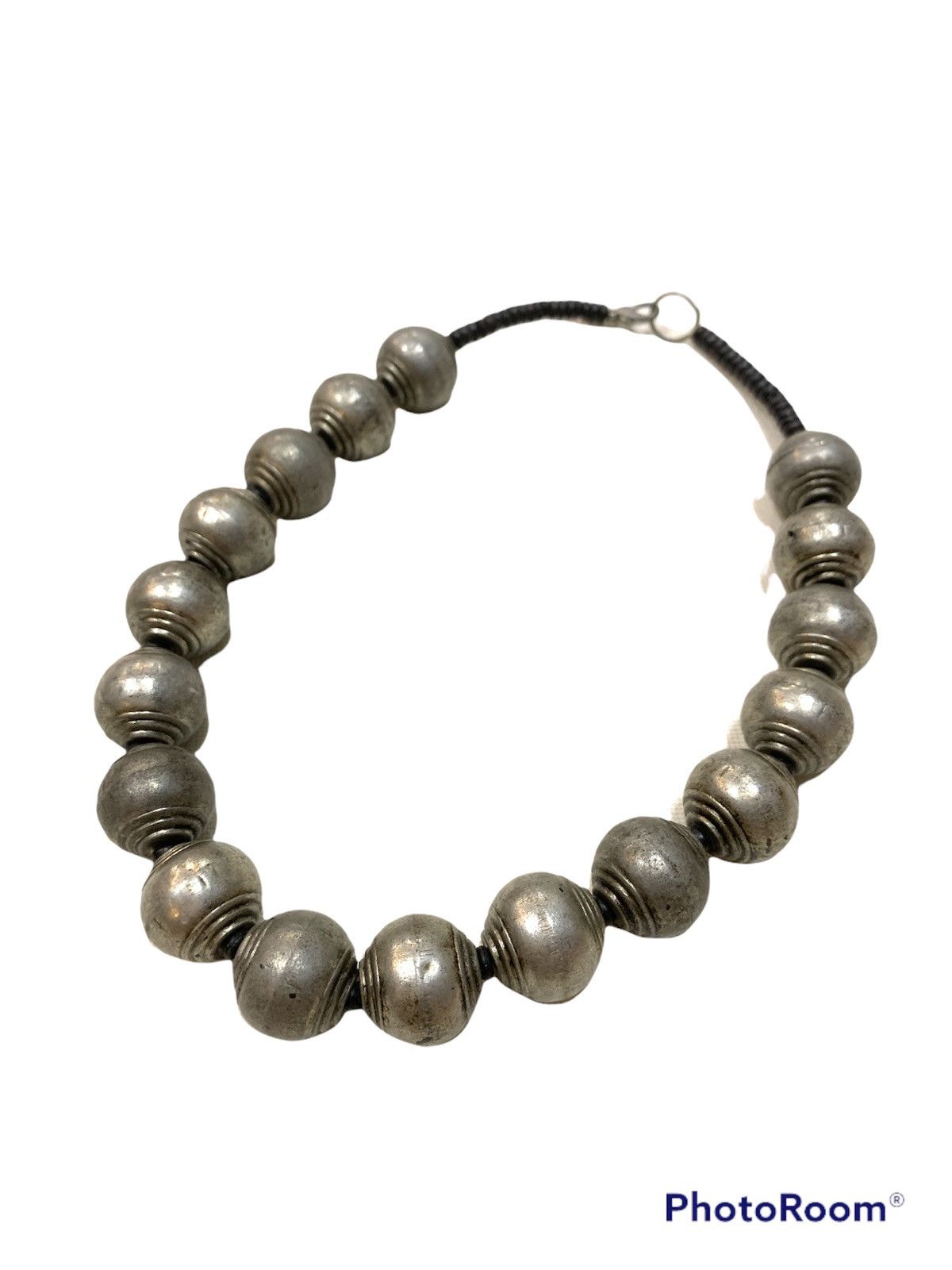 Jewelry METALLIC SILVER WOODEN BEADS NECKLACE Size ONE SIZE - 2 Thumbnail