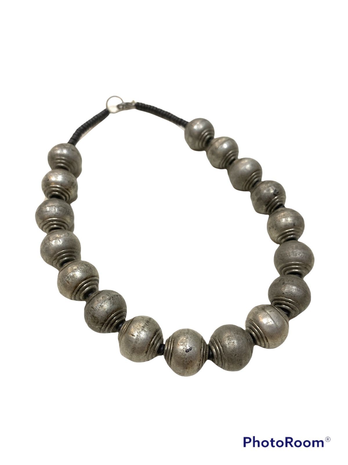 Jewelry METALLIC SILVER WOODEN BEADS NECKLACE Size ONE SIZE - 1 Thumbnail