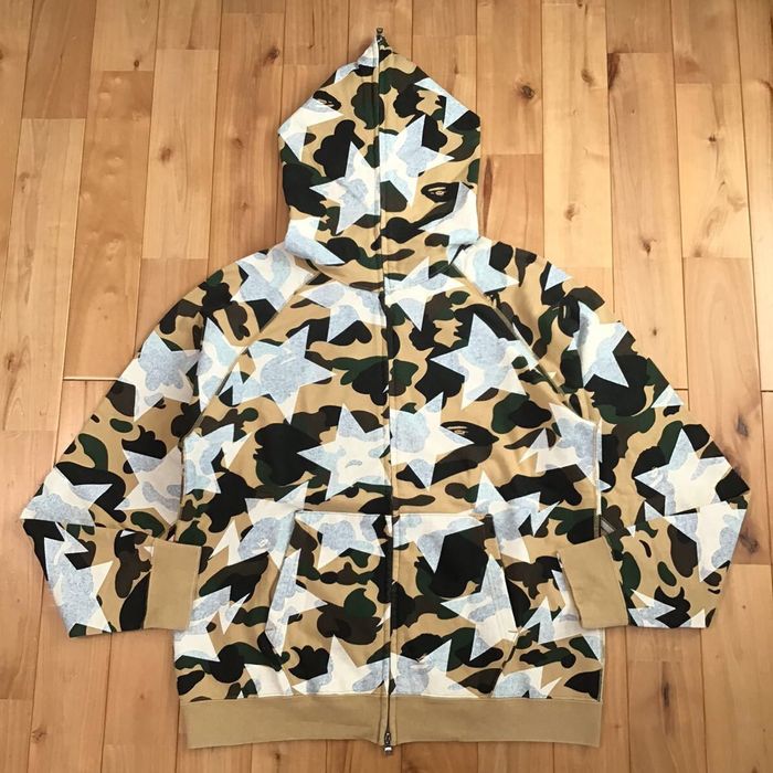 Bape BAPE Sta full zip hoodie 1st camo yellow a bathing ape star