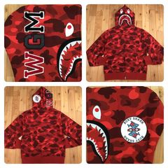 BAPE Color Camo Shark Full Zip Hoodie 'Red