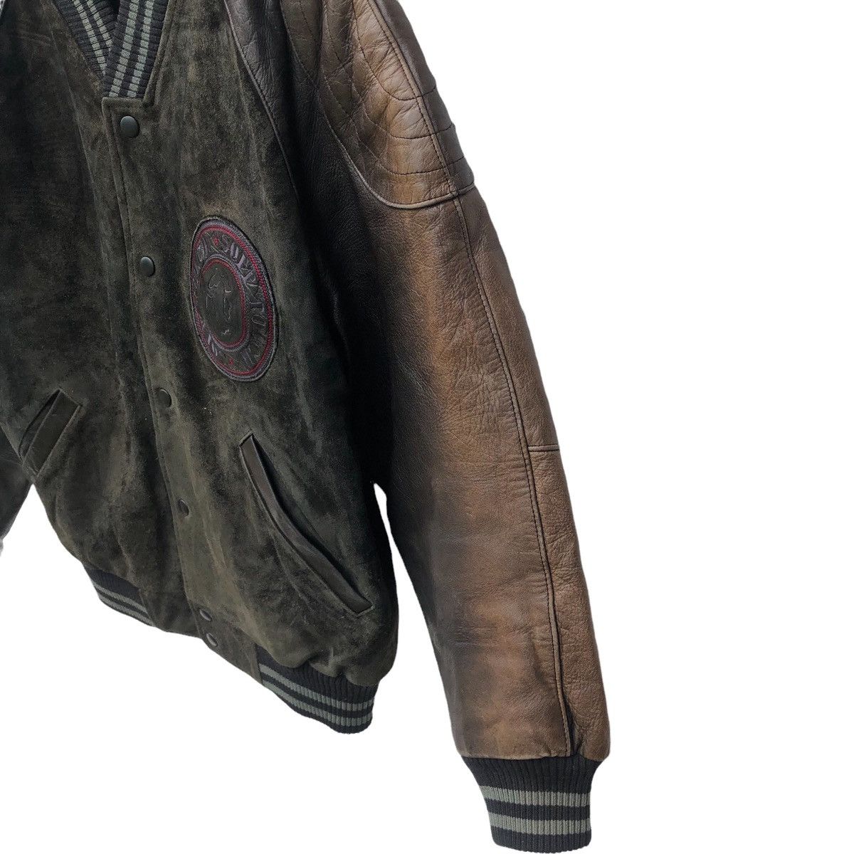 Vintage VTG JAPANNESE BRAND LEATHER COWHIDE VARSITY JACKET Size US M / EU 48-50 / 2 - 6 Thumbnail