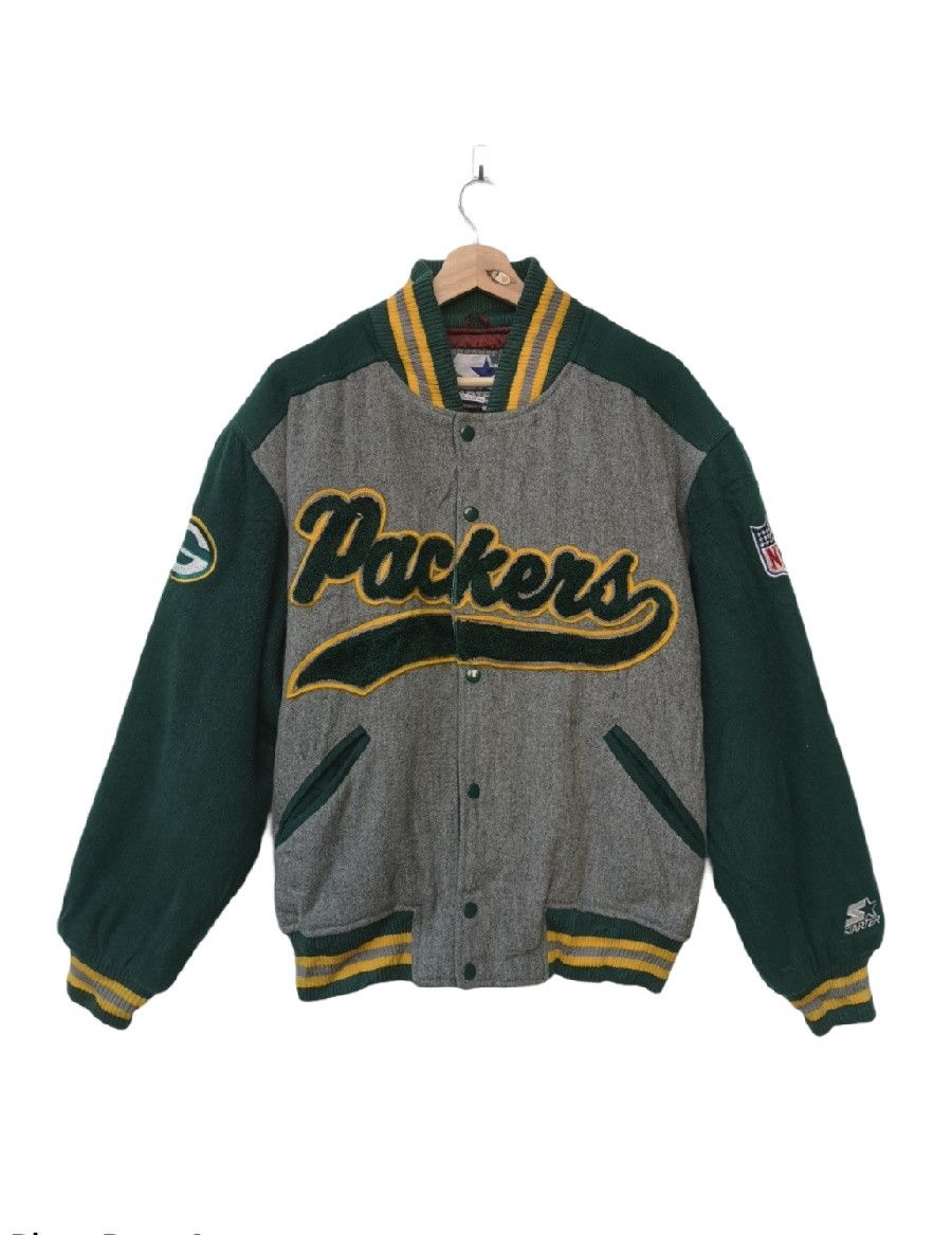 image of G Iii x Nfl Starter Nfl Rugby Packers Varsity Jacket Jacket in Green, Men's (Size Medium)