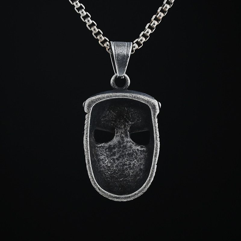 Jewelry 316L Stainless Steel Skull Mask Pendant Necklace Size ONE SIZE - 2 Thumbnail