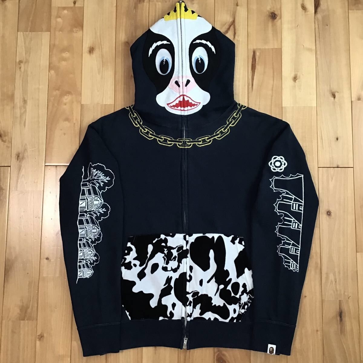 Pre-owned Bape X Nigo Bape Holstein Full Zip Hoodie Navy A Bathing Ape Nigo