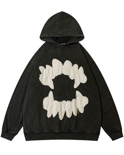 Other 🔥Limited Time Offer 🔥 Embroidery Teeth Hooded Sweatshirts Size US XL / EU 56 / 4 - 1 Thumbnail