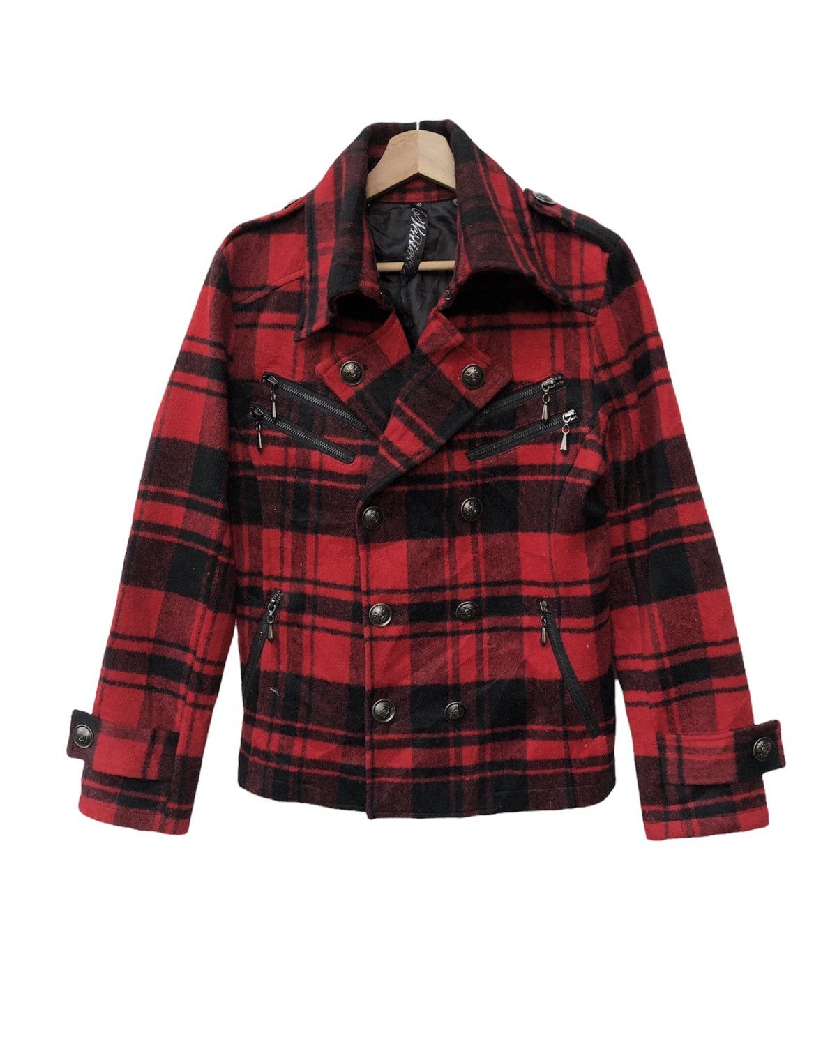 14th Addiction Japanese Brand Buffalo Plaid Double Collar Jacket Size US M / EU 48-50 / 2 - 1 Thumbnail