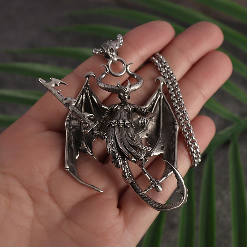 Jewelry Knife Holder Devil Wings Pendant Necklace Size ONE SIZE - 1 Thumbnail