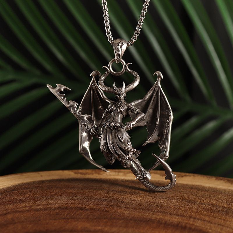 Jewelry Knife Holder Devil Wings Pendant Necklace Size ONE SIZE - 2 Thumbnail