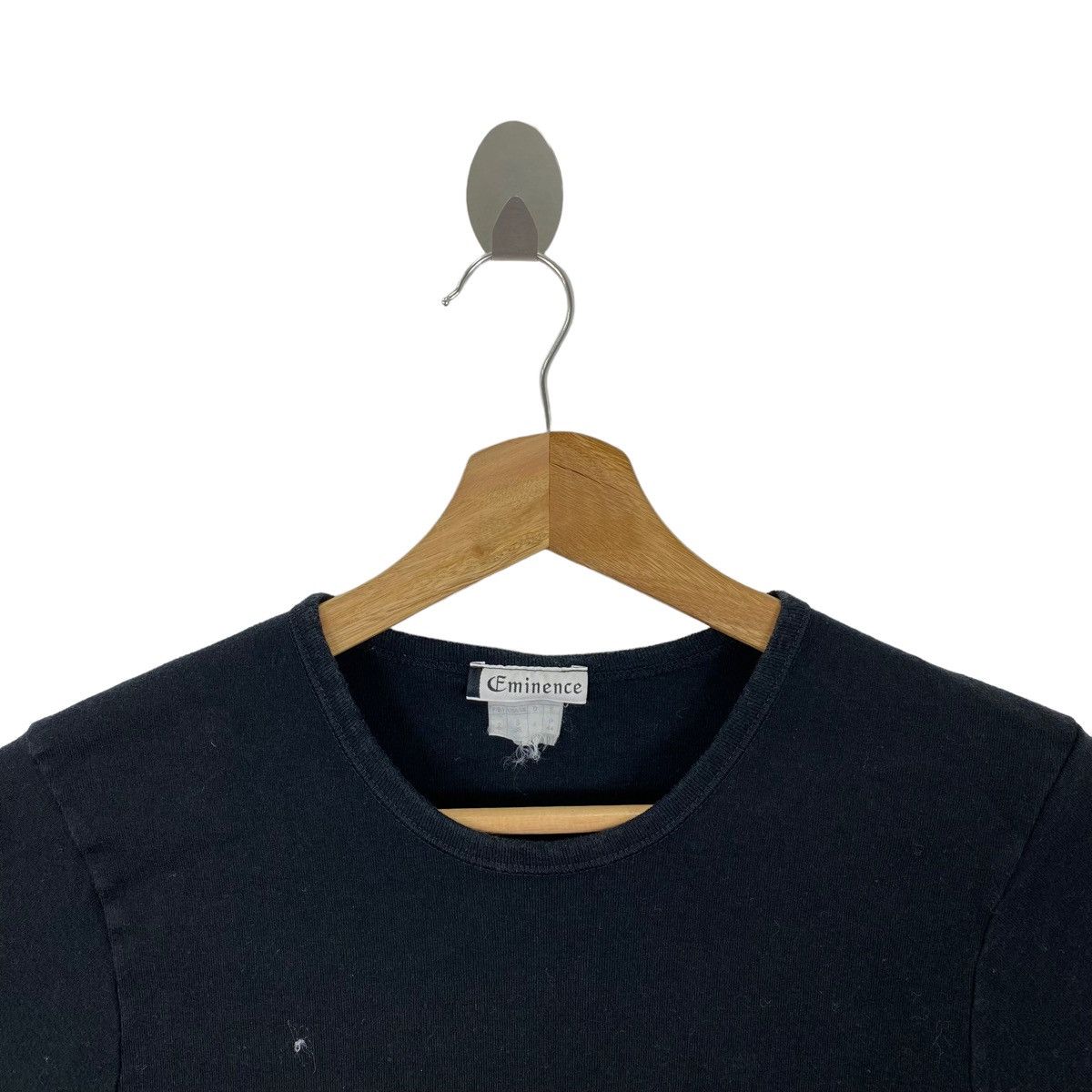 Vintage Vintage 90s EMINENCE Slim Long Black Short Sleeve Shirt Size XS / US 0-2 / IT 36-38 - 3 Thumbnail