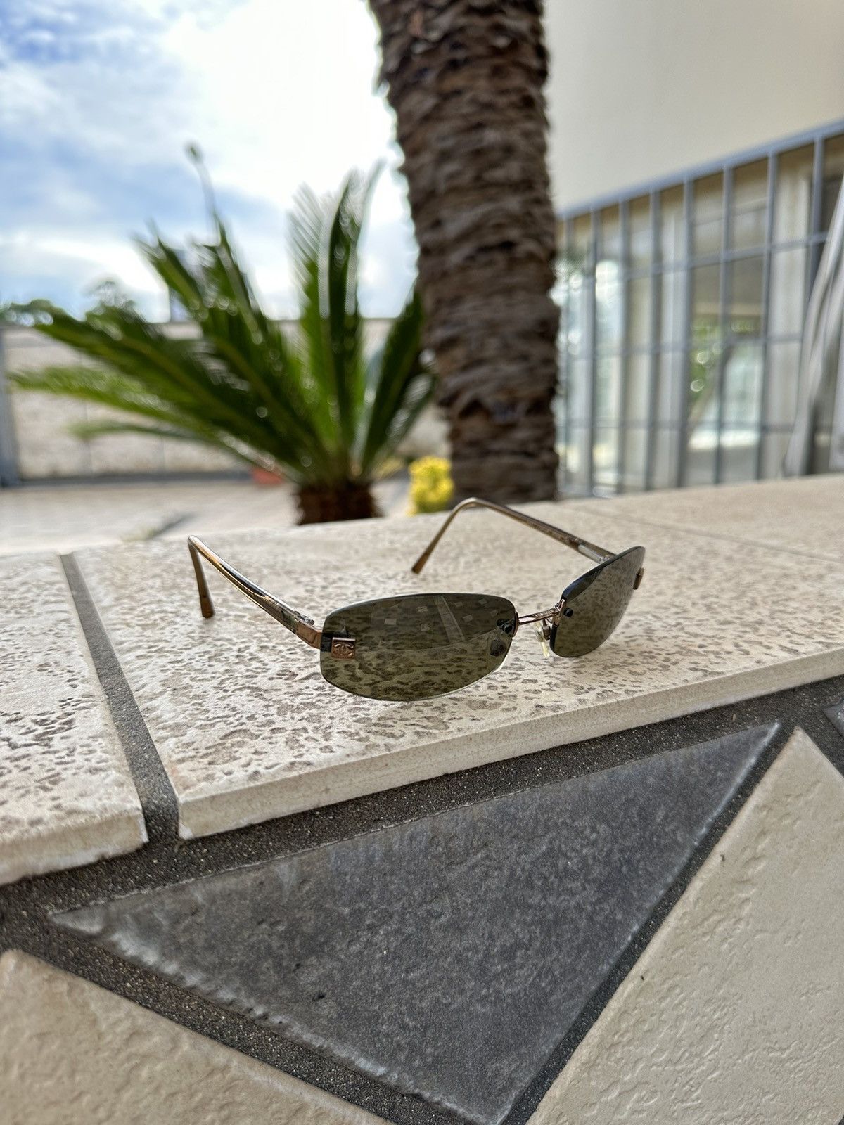 image of Chanel Rimless Tinded Sunglasses 4067 C.224/54 in Brown, Men's