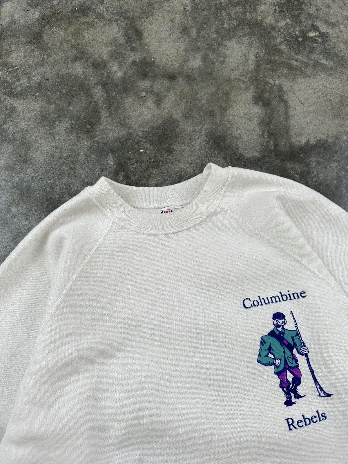 image of Vintage Columbine High School Sweatshirt Sz. XL in White, Men's