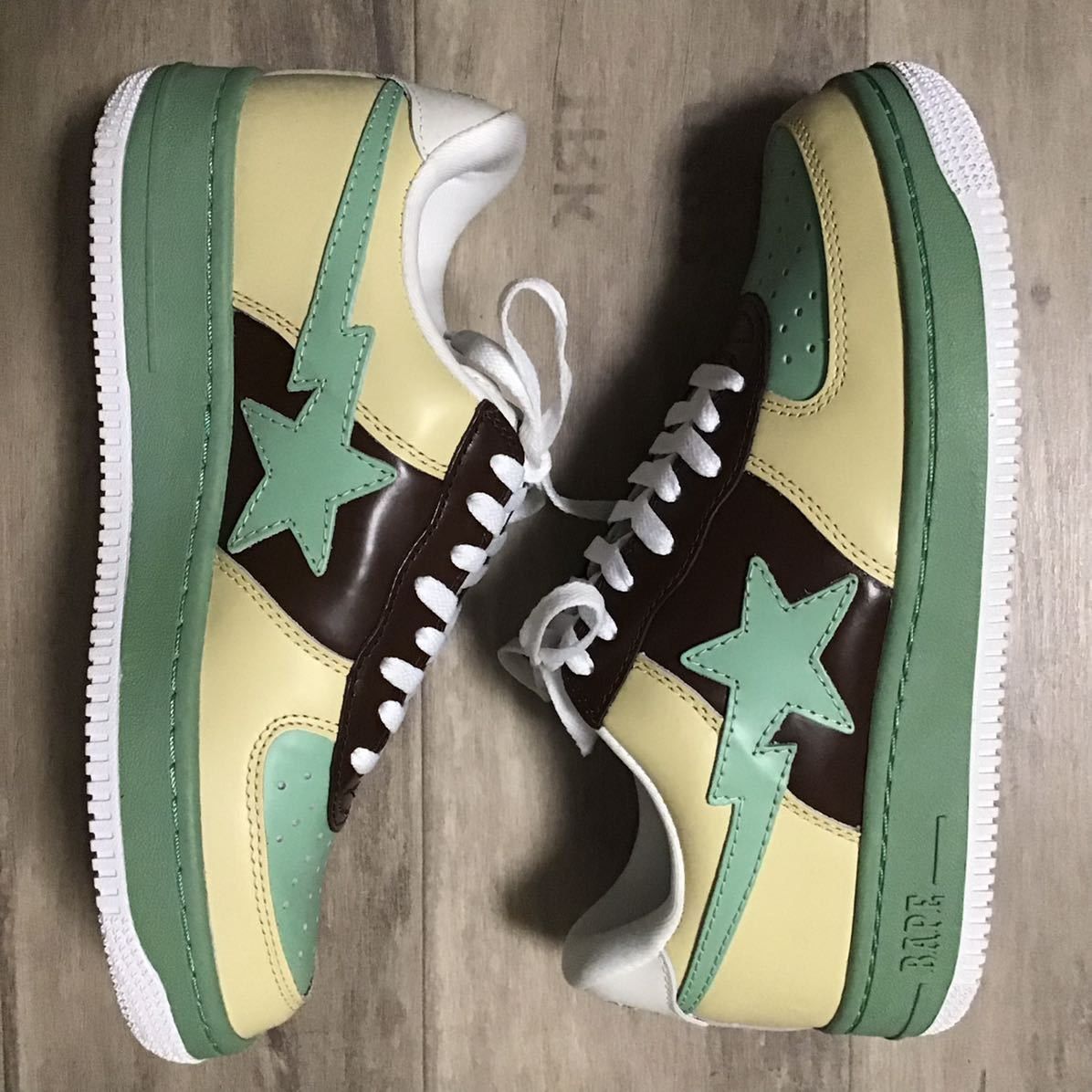 Bape Leather BAPESTA sneakers light green a bathing ape BAPE STA Size US 10 / EU 43 - 3 Thumbnail