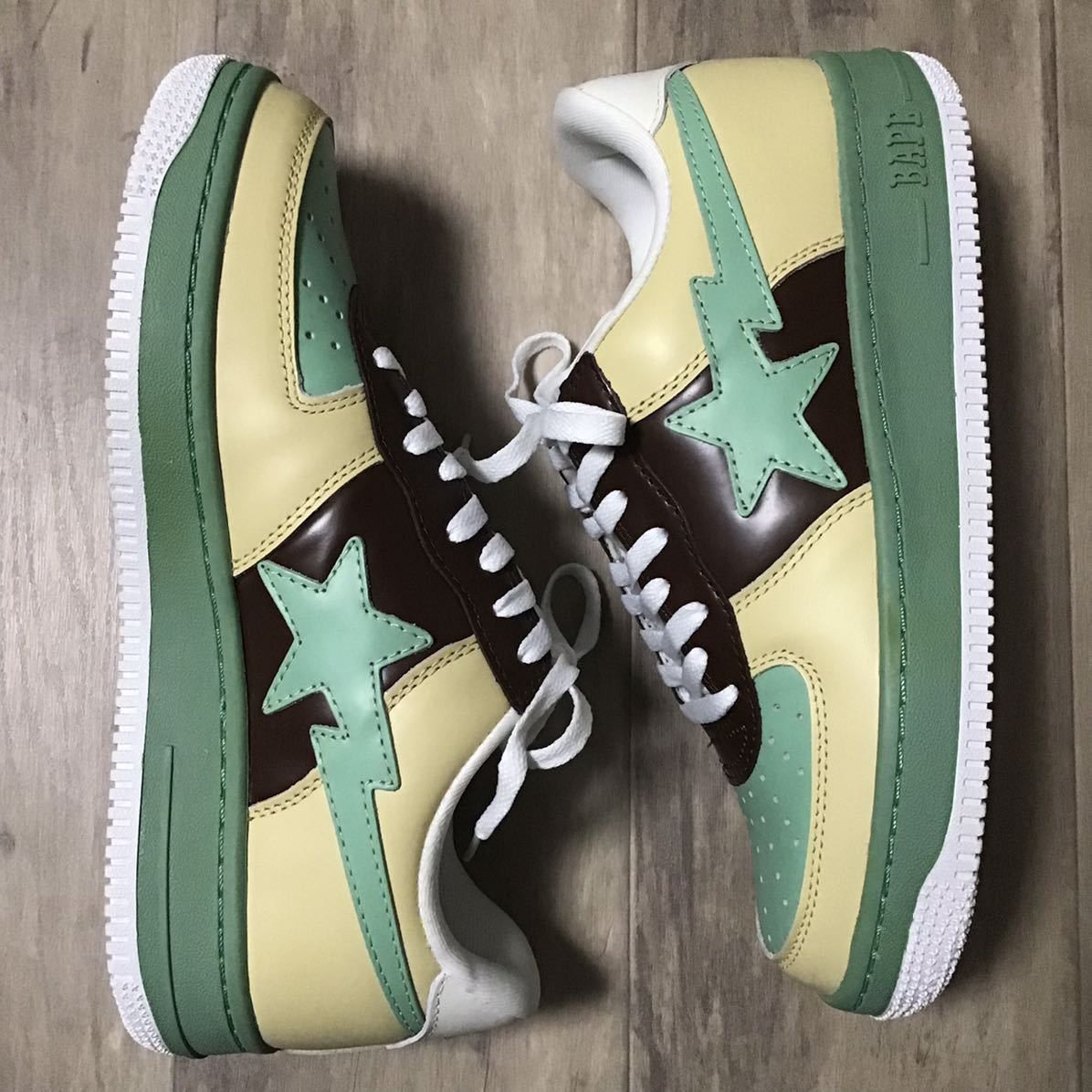 Bape Leather BAPESTA sneakers light green a bathing ape BAPE STA Size US 10 / EU 43 - 2 Thumbnail
