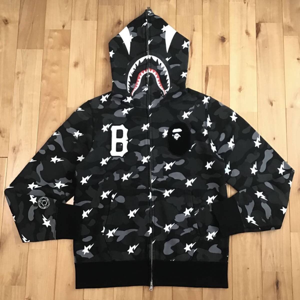 Bape BLACK SCALE × BAPE STA shark full zip hoodie a bathing ape