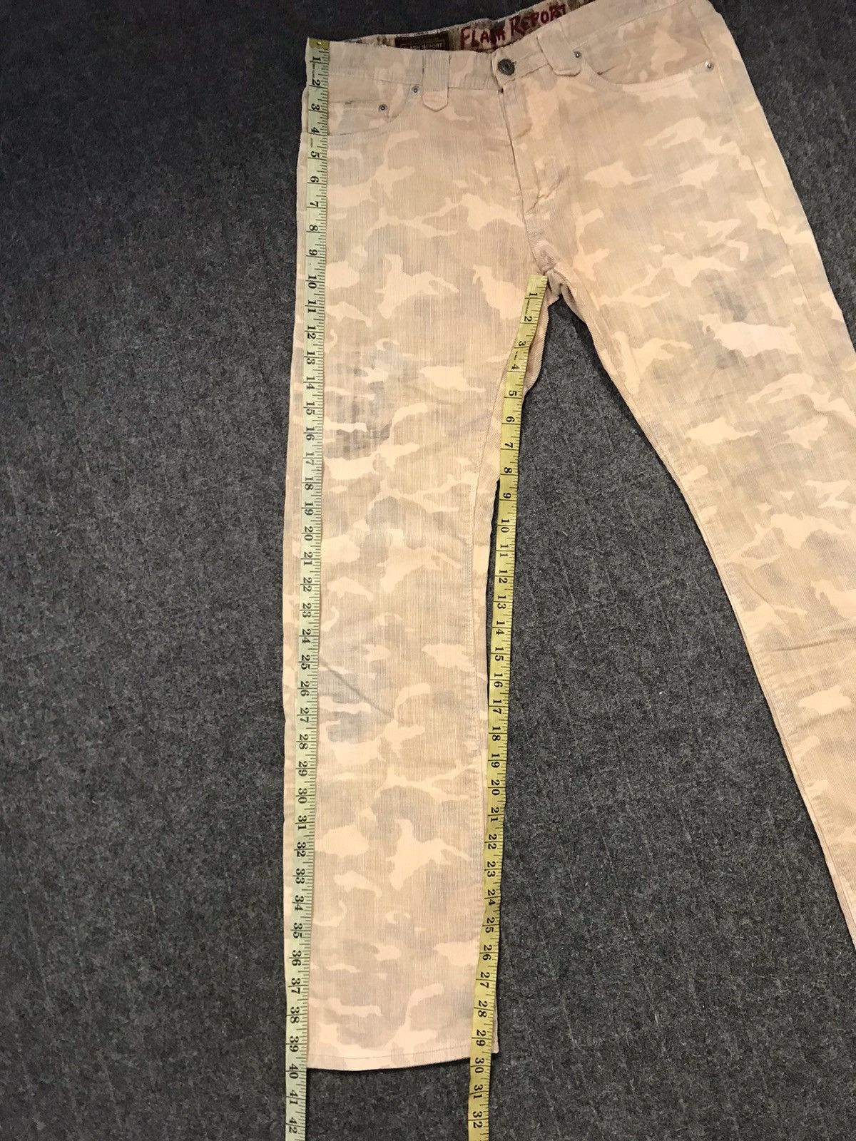 Japanese Brand Flash Report Basic Stream Camouflage Corduroy Denim Pant Size US 31 - 15 Thumbnail