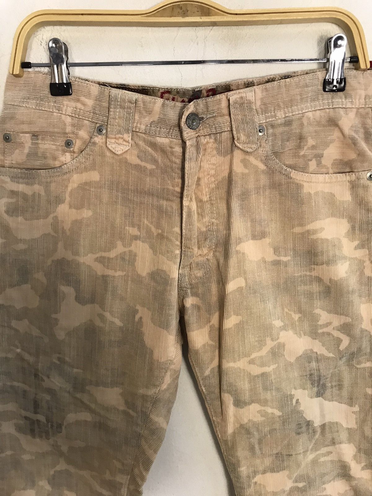 Japanese Brand Flash Report Basic Stream Camouflage Corduroy Denim Pant Size US 31 - 3 Thumbnail