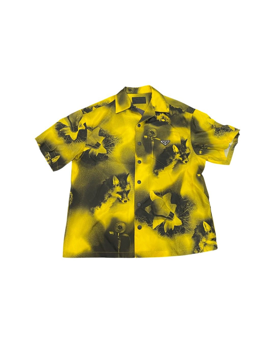 Prada Abstract fox print nylon short sleeve shirt Size US M / EU 48-50 / 2 - 1 Thumbnail