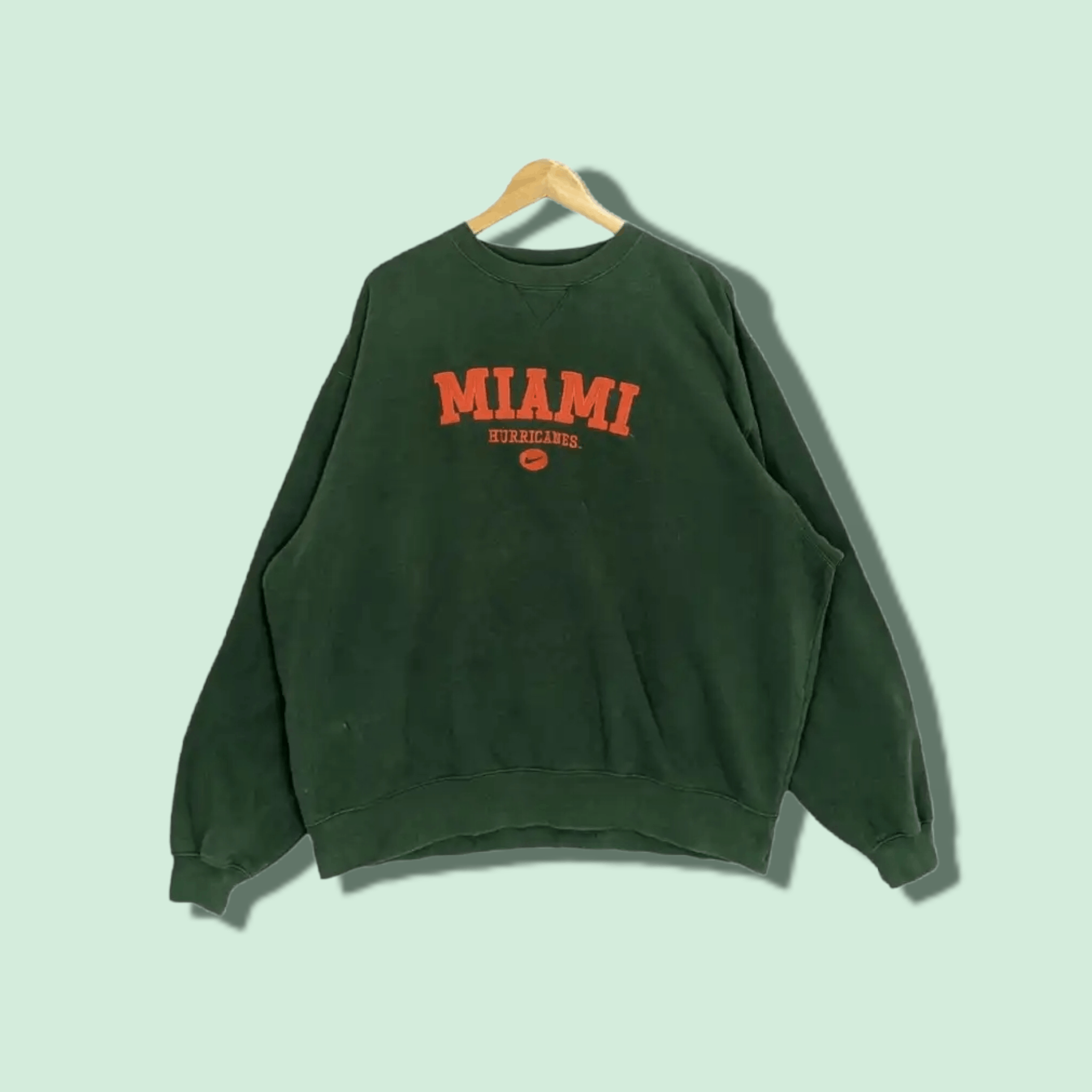 image of Miami Hurricanes Nfl American Football Sweatshirt in Green, Men's (Size XL)