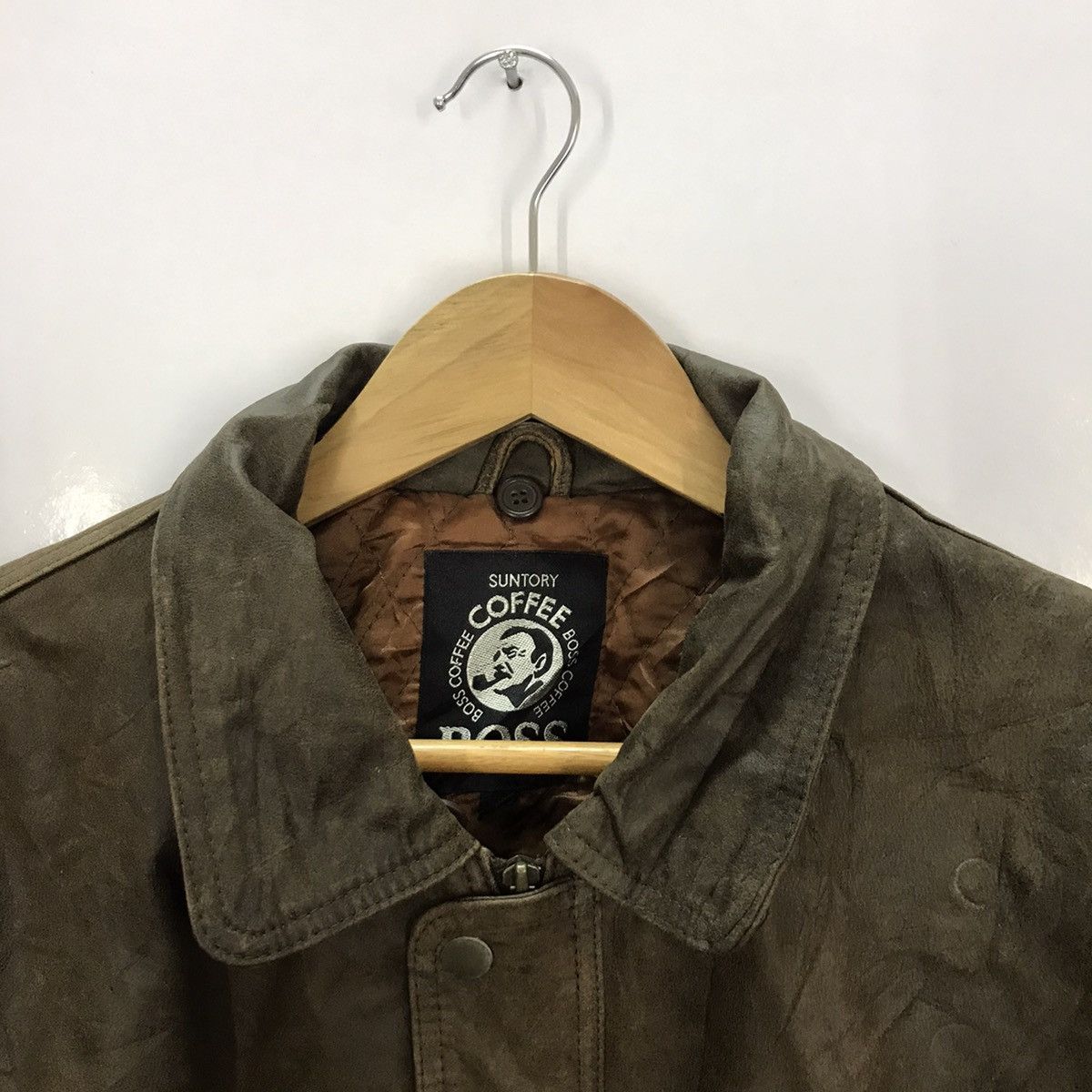 Japanese Brand 🔥Suntory Coffee Boss Design bomber leather Jacket Size US M / EU 48-50 / 2 - 6 Thumbnail