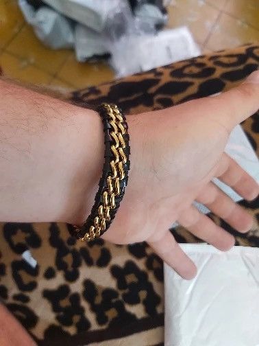 Jewelry Genuine Leather Chain Bracelet Size ONE SIZE - 5 Thumbnail