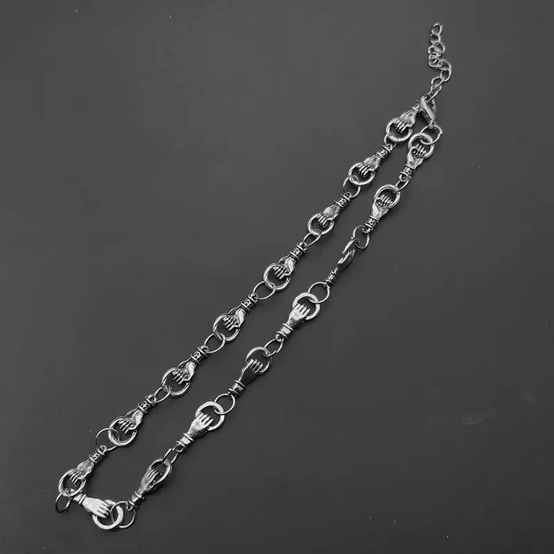 Jewelry Retro Hand In Hand Unisex Choker Necklace Size ONE SIZE - 1 Thumbnail