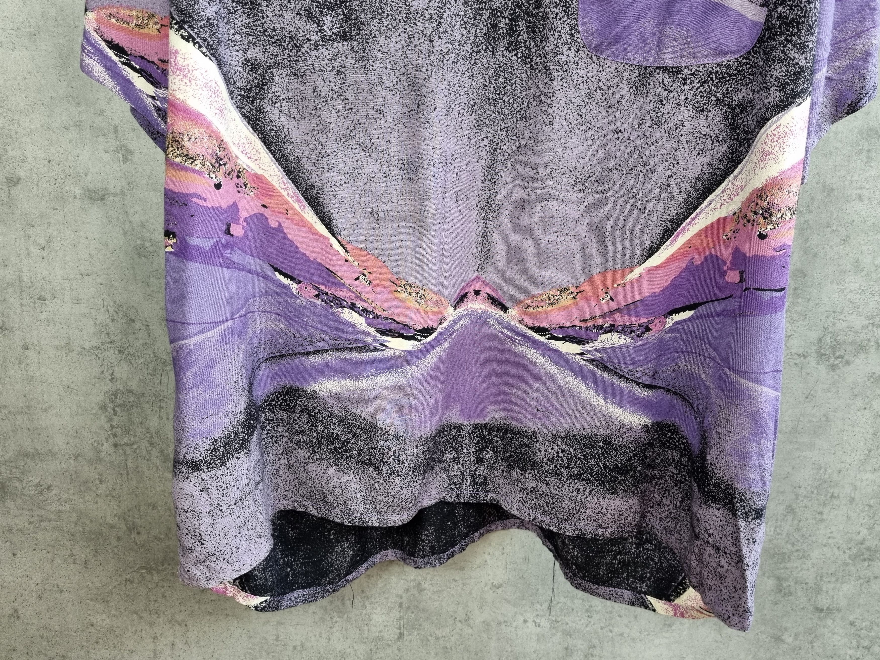 Vintage Rare Abstract Design 80s Viscose Polo Tee Shirt Size US XL / EU 56 / 4 - 6 Thumbnail
