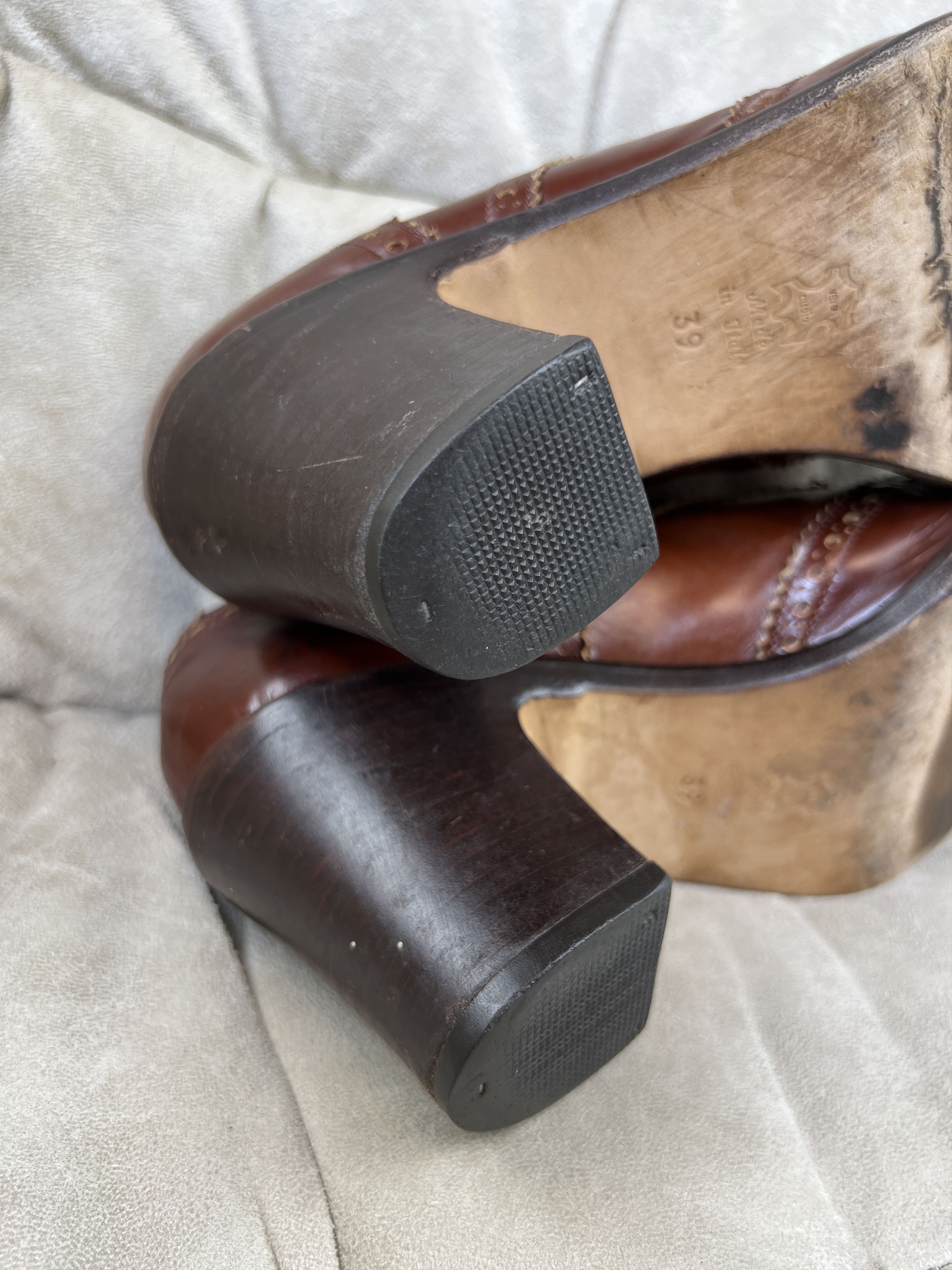 Dries Van Noten Vintage Dries Van Noten Brown Leather Bootie Lace Up Heels Size US 9 / IT 39 - 5 Thumbnail