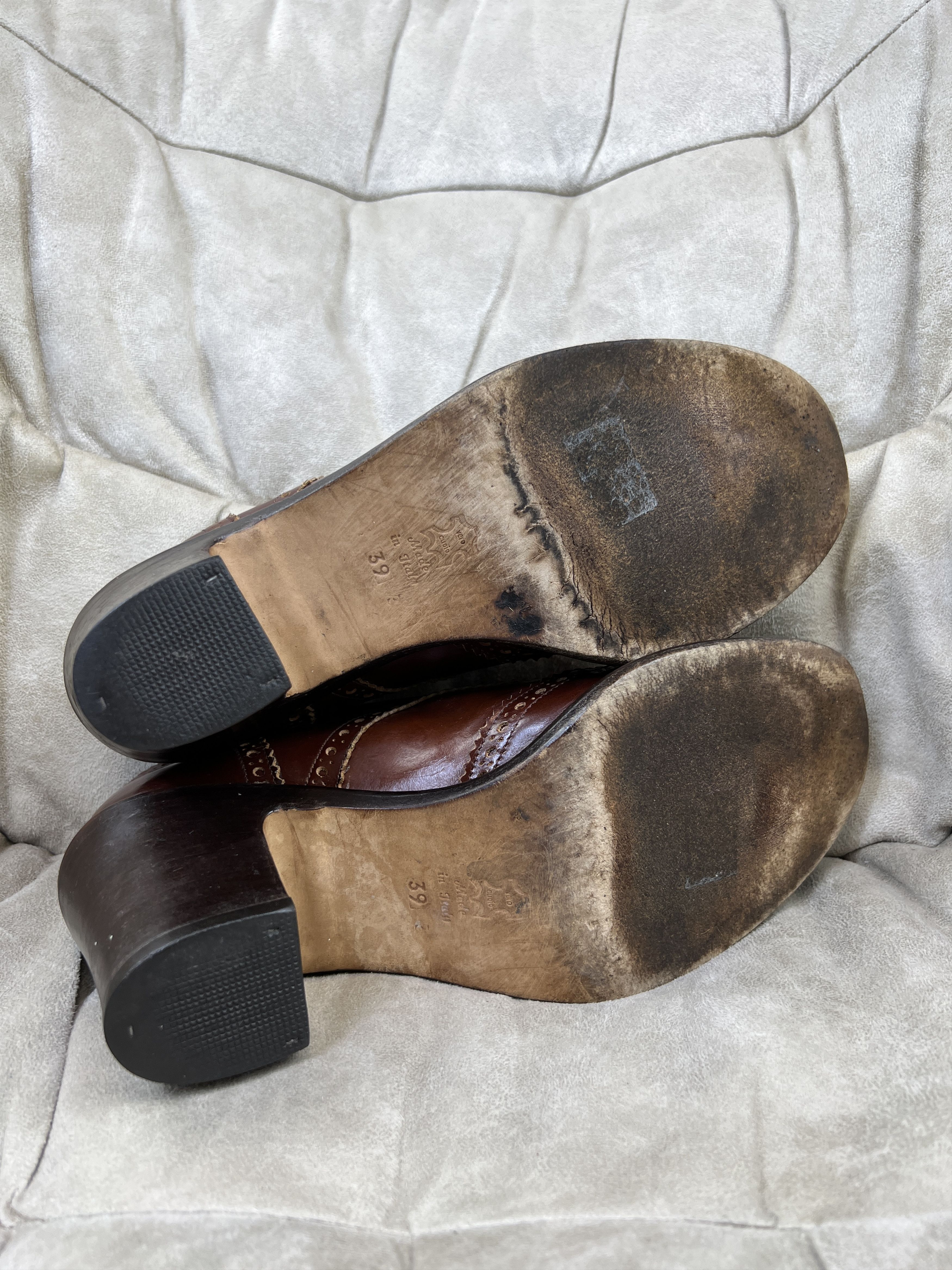 Dries Van Noten Vintage Dries Van Noten Brown Leather Bootie Lace Up Heels Size US 9 / IT 39 - 6 Thumbnail