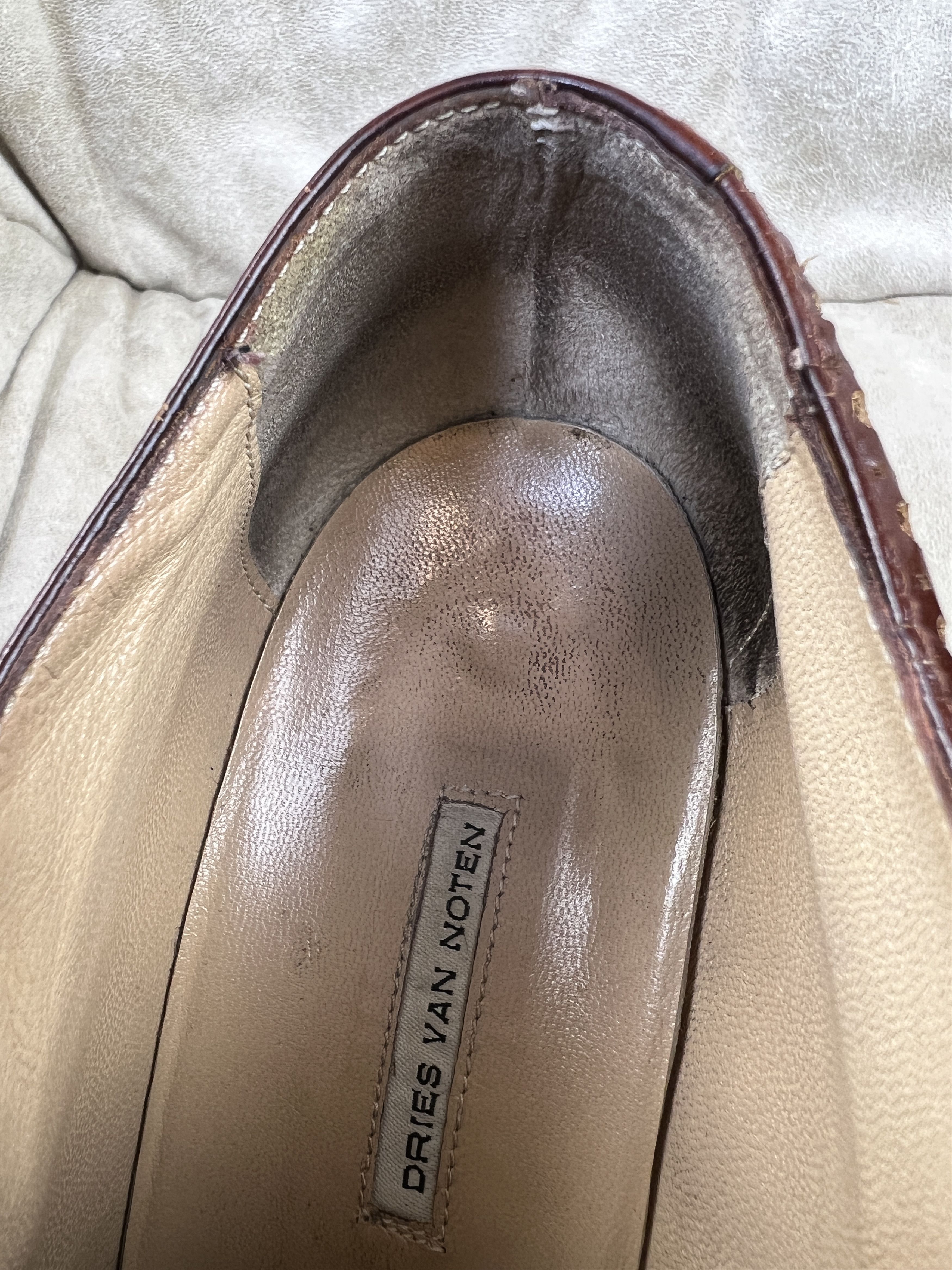 Dries Van Noten Vintage Dries Van Noten Brown Leather Bootie Lace Up Heels Size US 9 / IT 39 - 4 Thumbnail