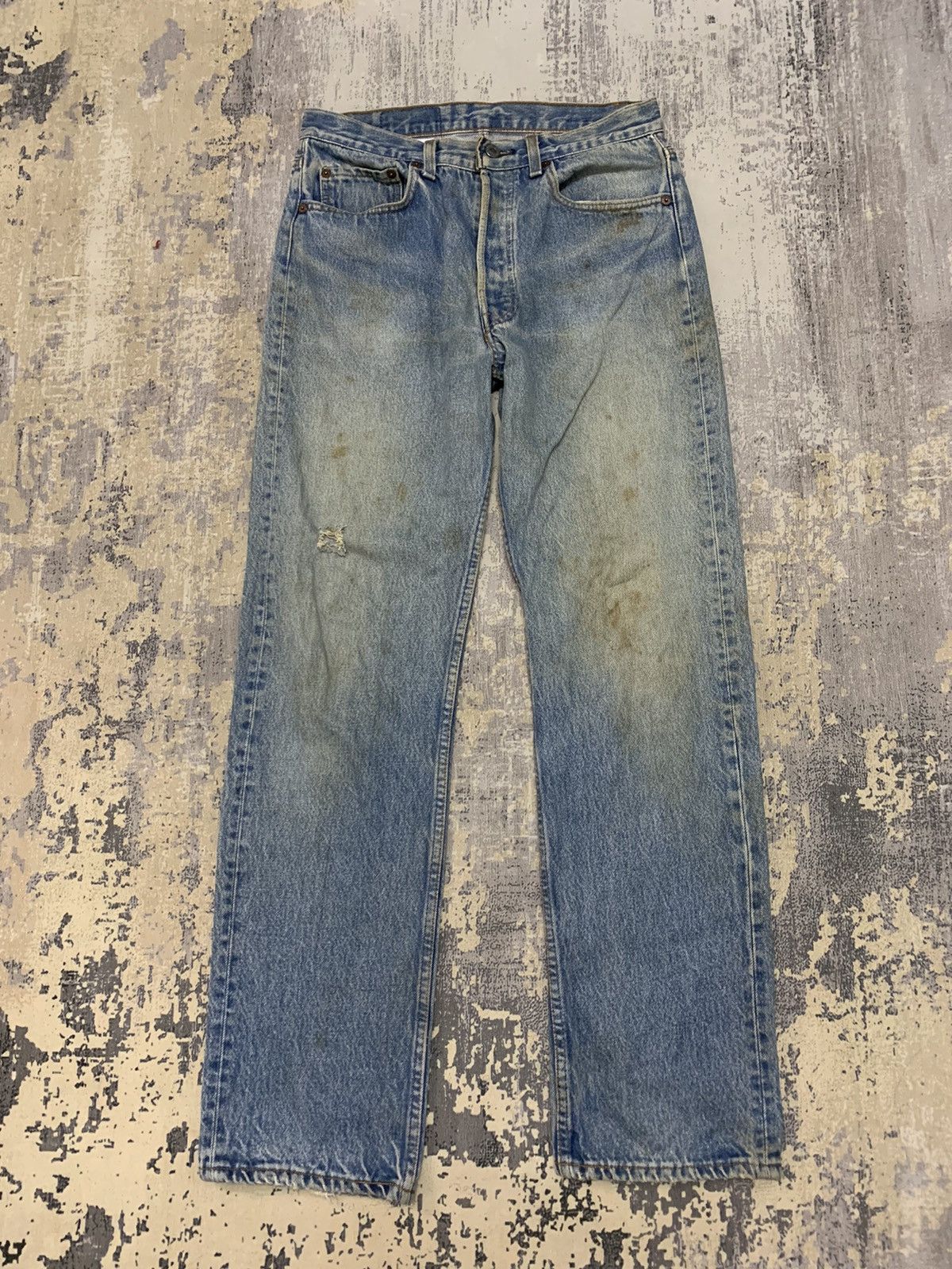 Levi's Vintage 90s Levi’s 501 Distressed Denim Jeans W30x31 Size US 30 / EU 46 - 1 Thumbnail