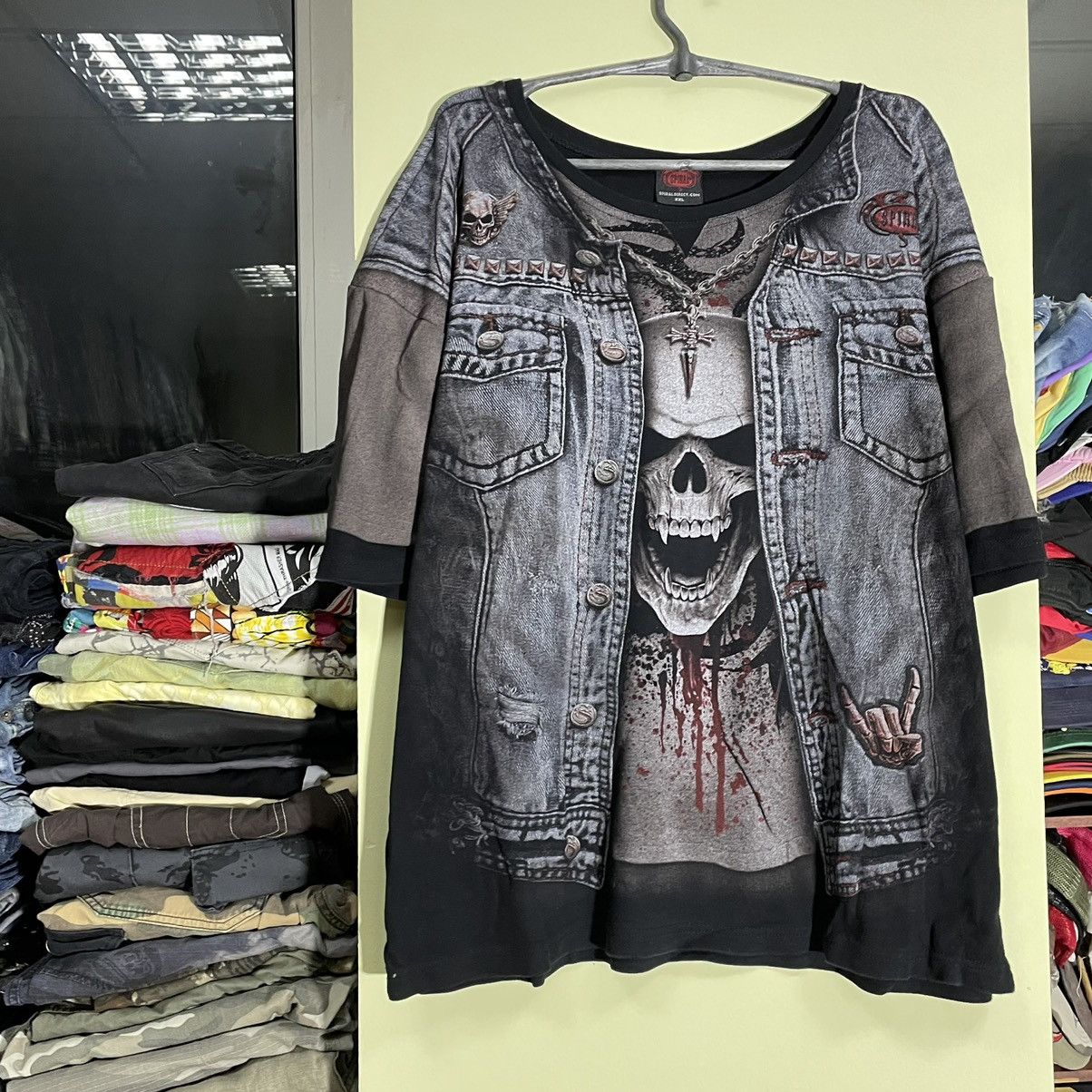 Vintage Y2K Skull Graphic Tee Oversized Grunge Streetwear Horror XXL Size US XXL / EU 58 / 5 - 3 Thumbnail