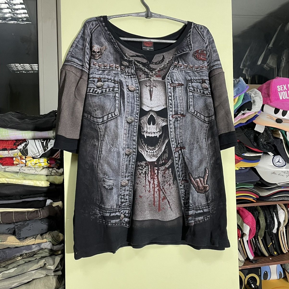 Vintage Y2K Skull Graphic Tee Oversized Grunge Streetwear Horror XXL Size US XXL / EU 58 / 5 - 2 Thumbnail