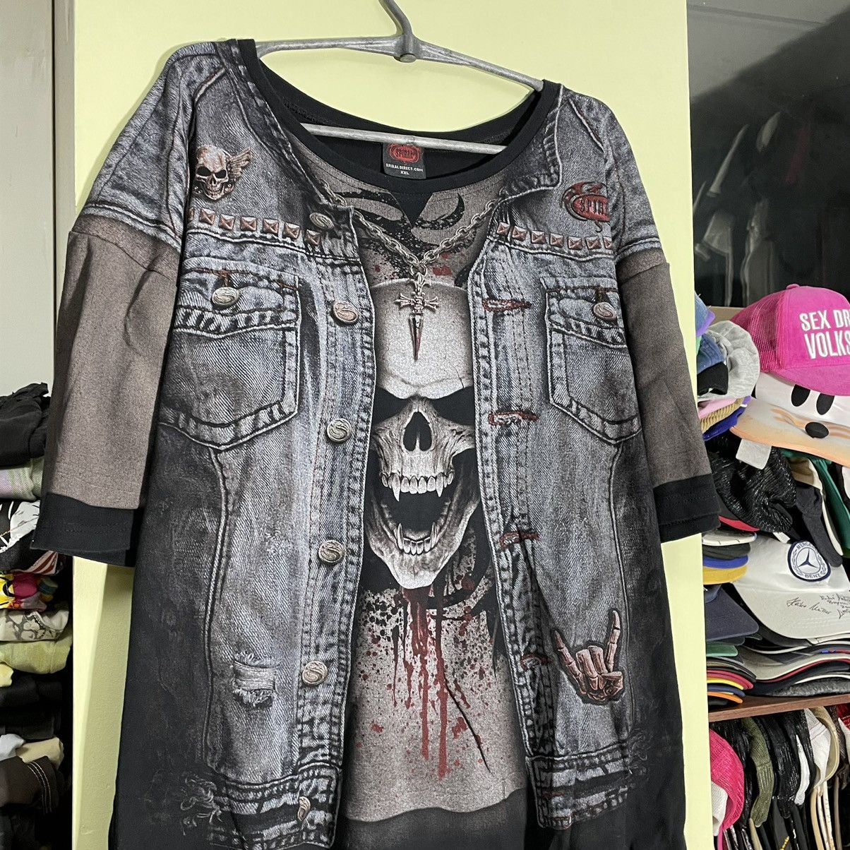 Vintage Y2K Skull Graphic Tee Oversized Grunge Streetwear Horror XXL Size US XXL / EU 58 / 5 - 4 Thumbnail