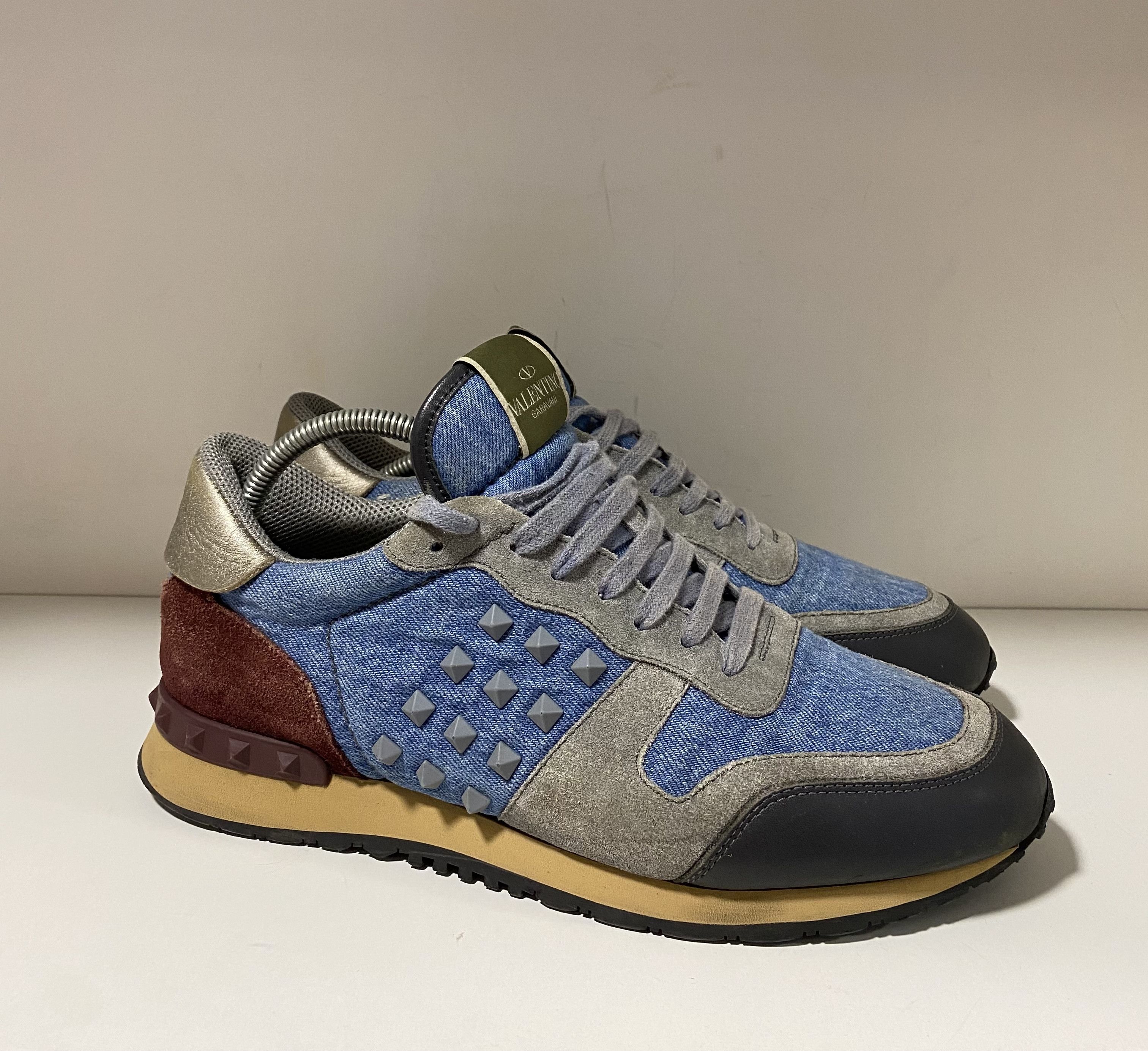Valentino Valentino Garavani blue denim rockstud sneakers Size US 10 / EU 43 - 2 Thumbnail