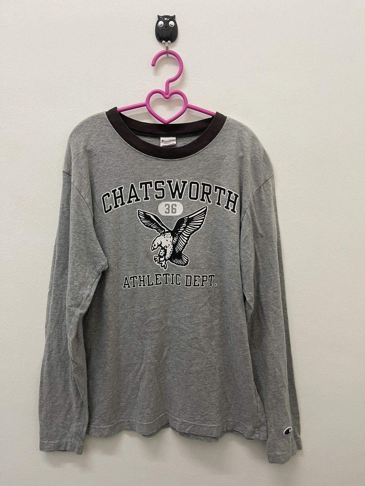 image of Champion Chatsworth Athletic Dept Long Sleeve in Grey, Men's (Size Medium)