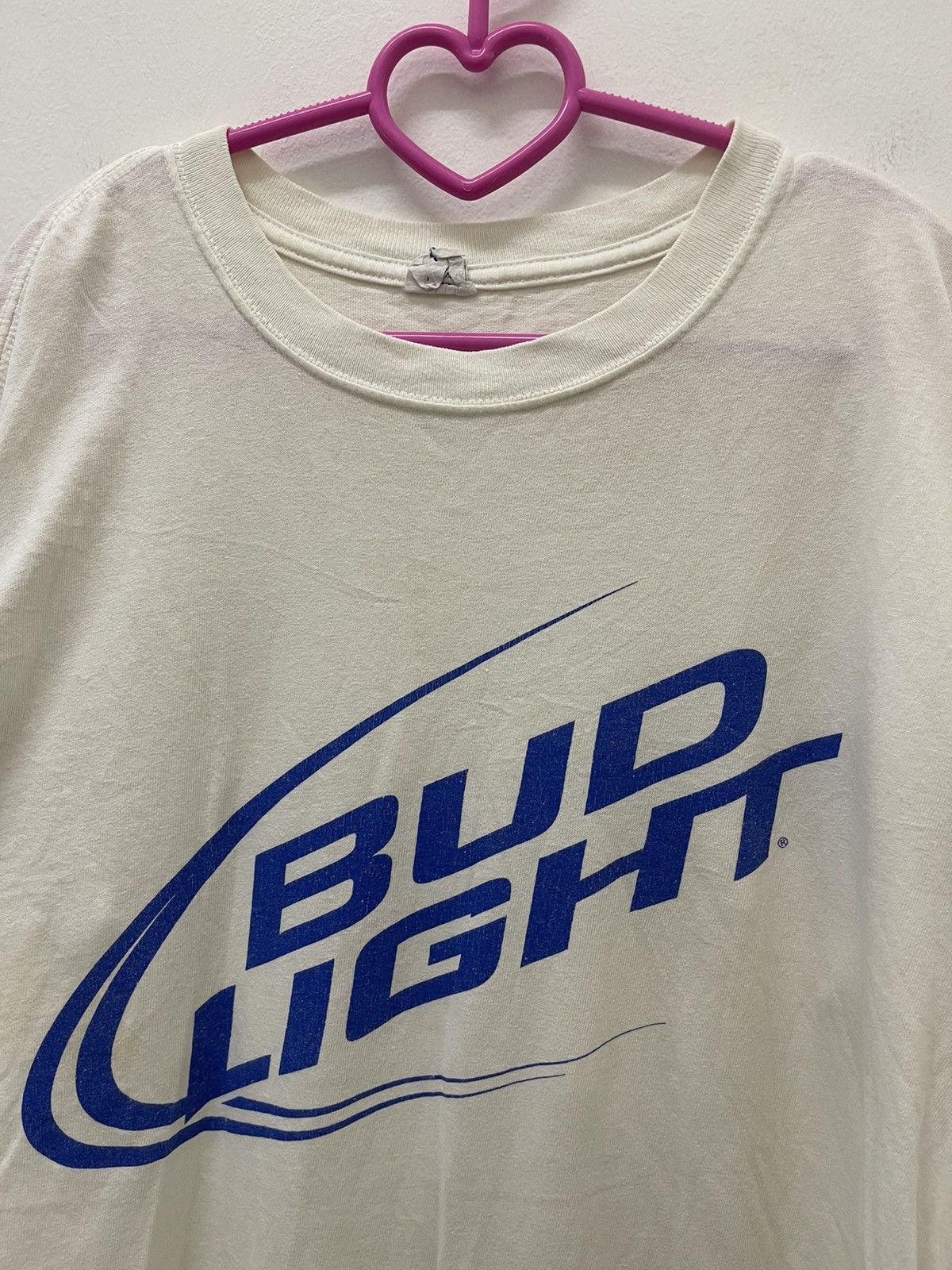 Budweiser Rare Vintage BUD LIGHT Spell Out Promo Tee Size US M / EU 48-50 / 2 - 2 Thumbnail