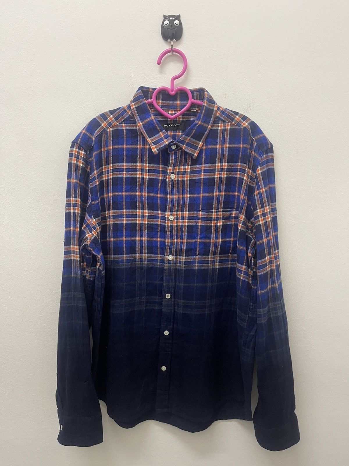 Rare Vintage BOYCOTT Japan Two Tones Plaid Tartan