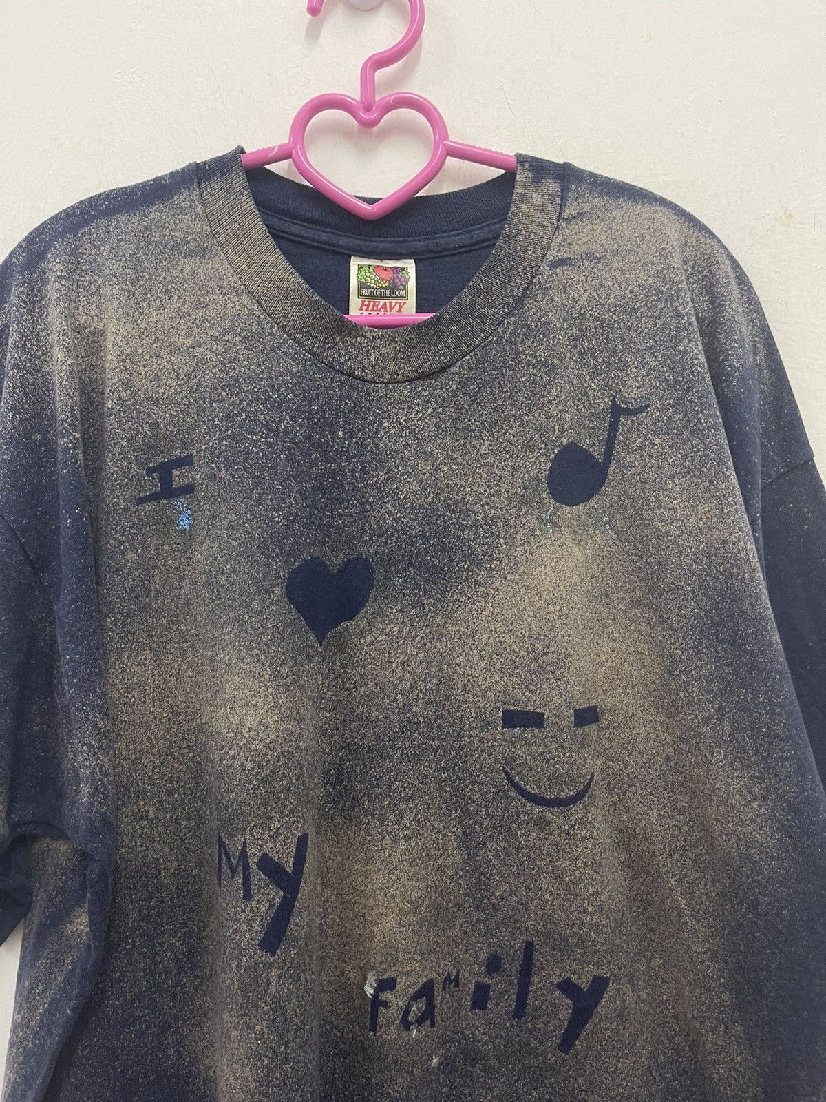 Fruit Of The Loom Vintage I LOVE MY FAMILY Mommy Paint Splatter Sun Faded Tee Size US XL / EU 56 / 4 - 2 Thumbnail