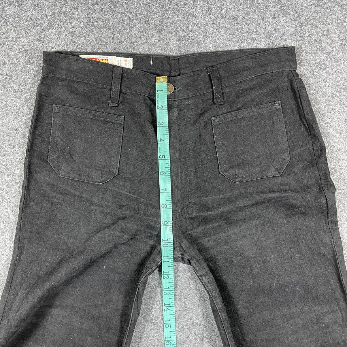 Big John True Vintage🔥BIG JOHN🔥Flared Bush Pants Black Denim 80s Size US 31 - 6 Thumbnail