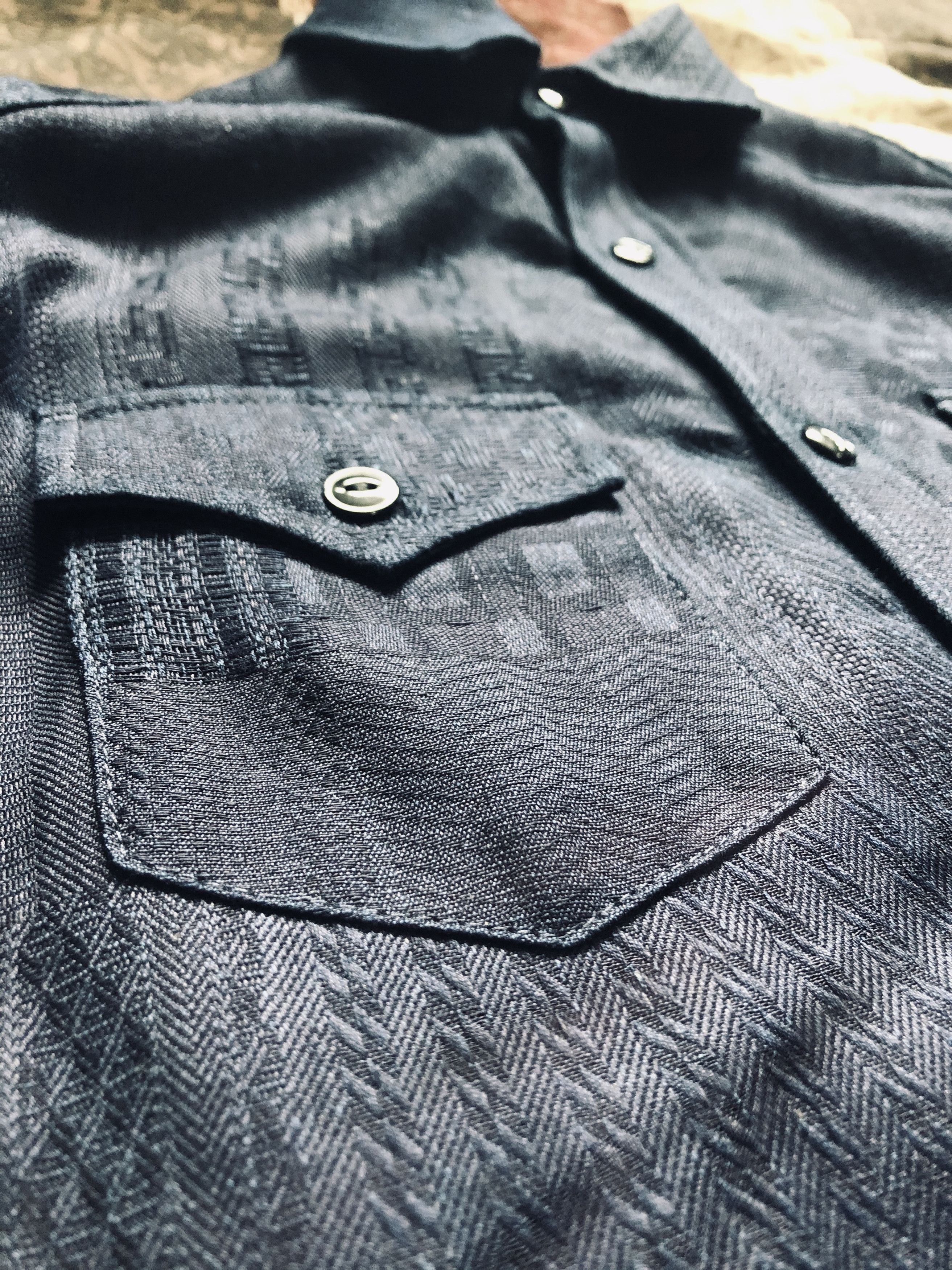 Rogue Territory Rogue Territory Indigo Patchwork Western Denim Shirt Size US S / EU 44-46 / 1 - 3 Thumbnail