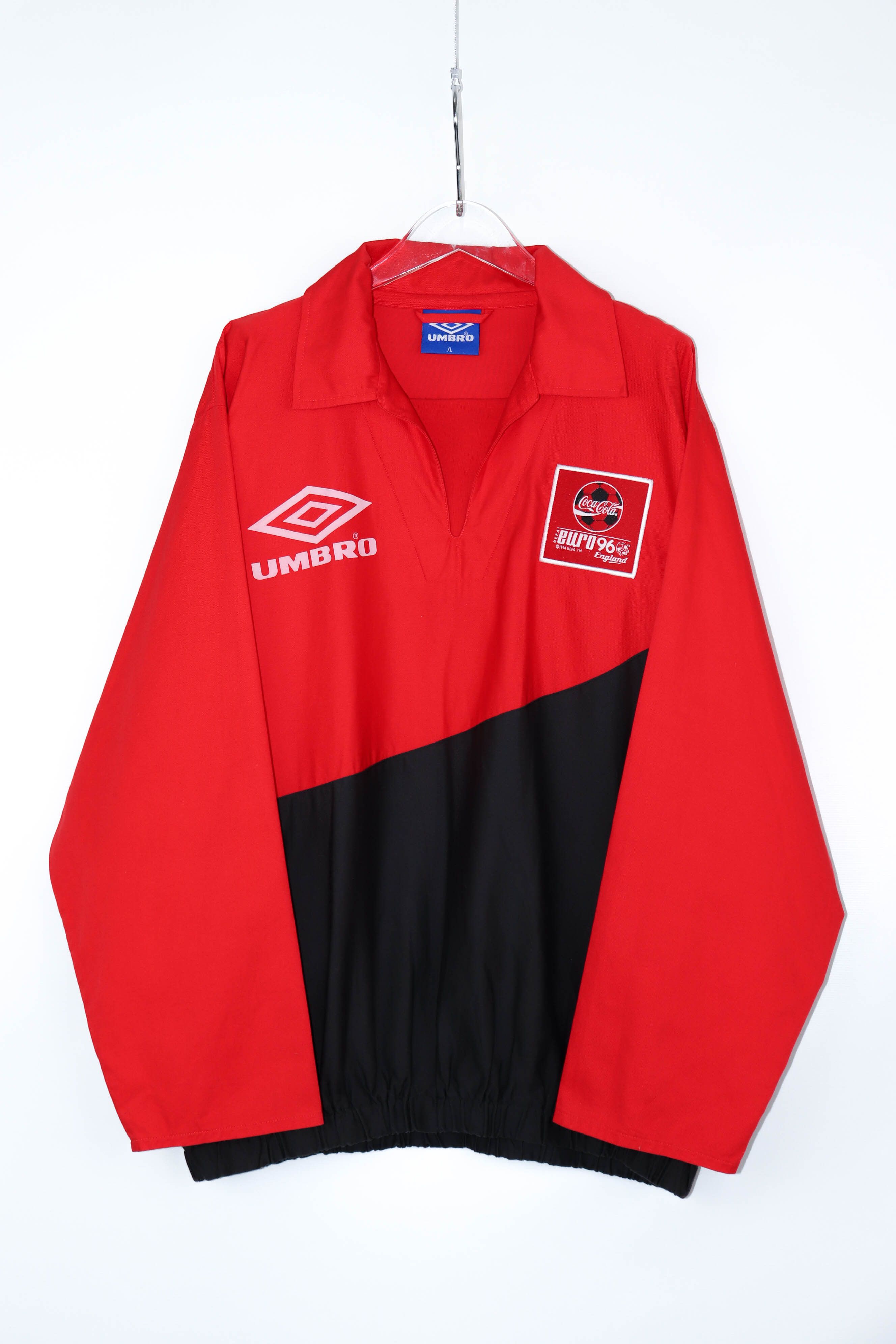 image of Coca Cola x Umbro Coca-Cola Euro 1996 England Vintage Uefa Split Jacket in Red, Men's (Size XL)