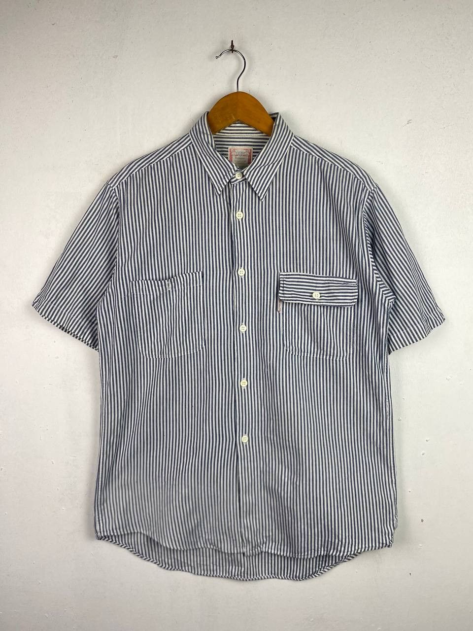image of Avant Garde x Budweiser Vintage Budweiser Striped Shirt Nice Design in Hickory Stripe (Size Medium)