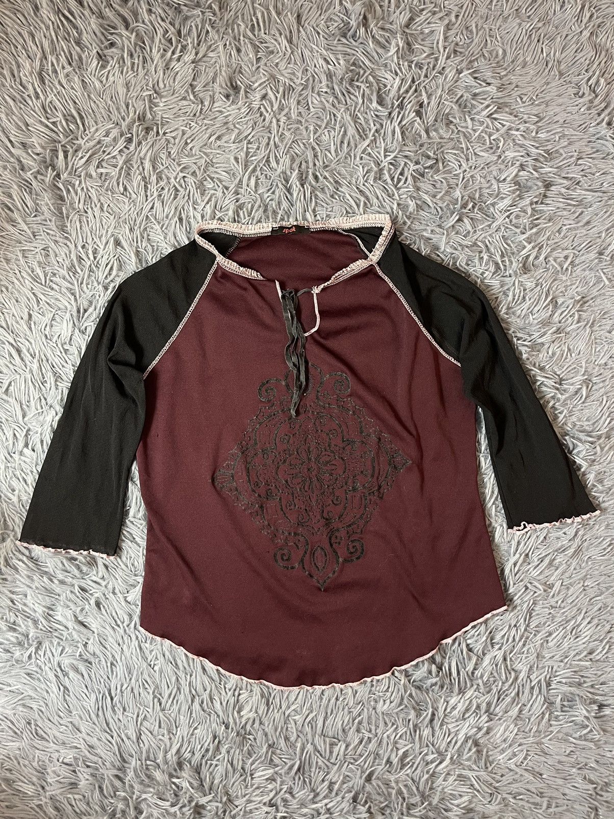 Japanese Brand × Vintage Y2K vintage mesh JPG style longsleeve Size S / US 4 / IT 40 - 1 Thumbnail