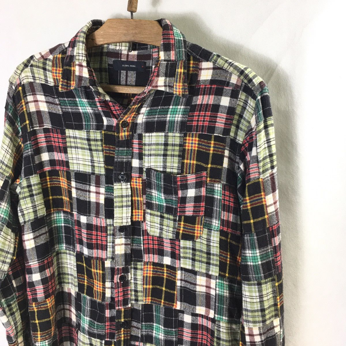 Global Work × Japanese Brand Global Work Patchwork Shirt Size US M / EU 48-50 / 2 - 2 Thumbnail