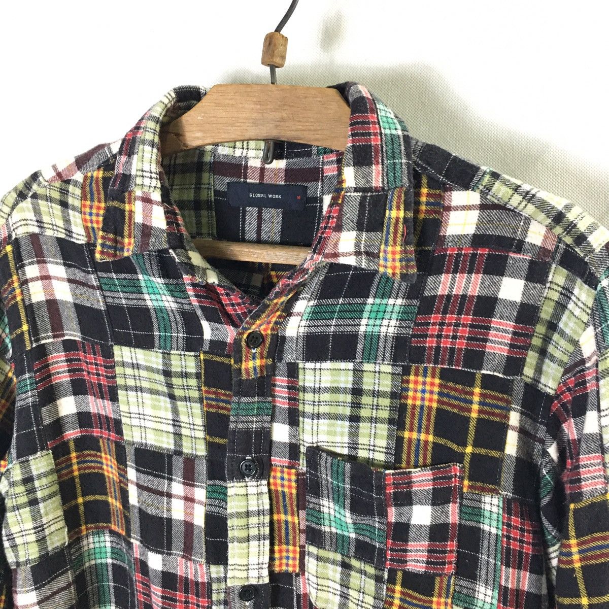 Global Work × Japanese Brand Global Work Patchwork Shirt Size US M / EU 48-50 / 2 - 4 Thumbnail